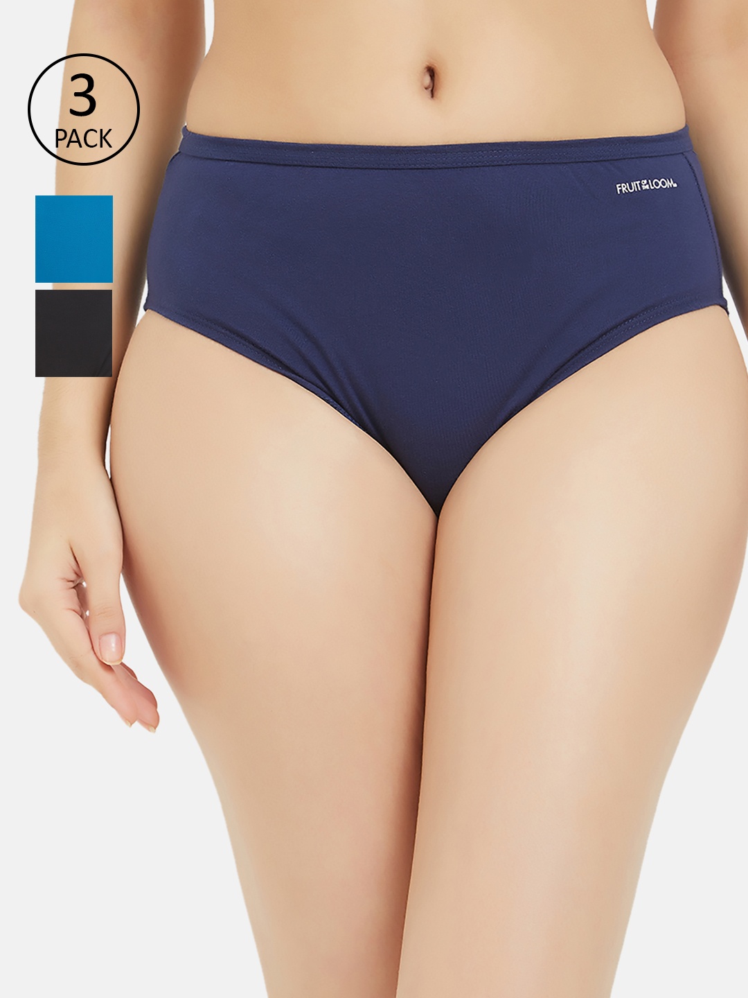 

Fruit of the loom Women Pack of 3 Solid Hipster Briefs FHPS01-3P-DA2S5, Black