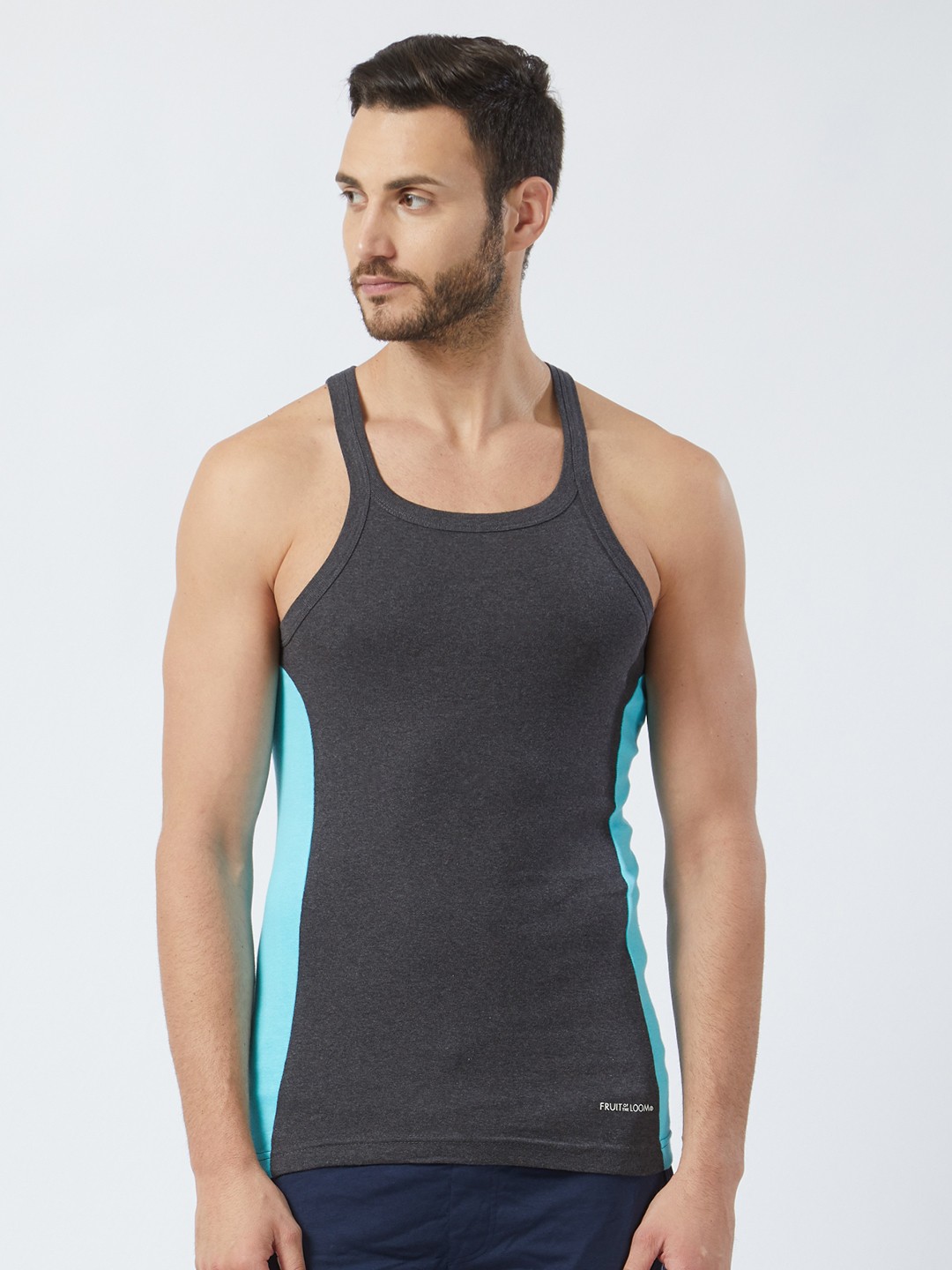 

Fruit of the Loom Men Charcoal Grey Intellifresh Technology Innerwear Vest MFV01-A1S3