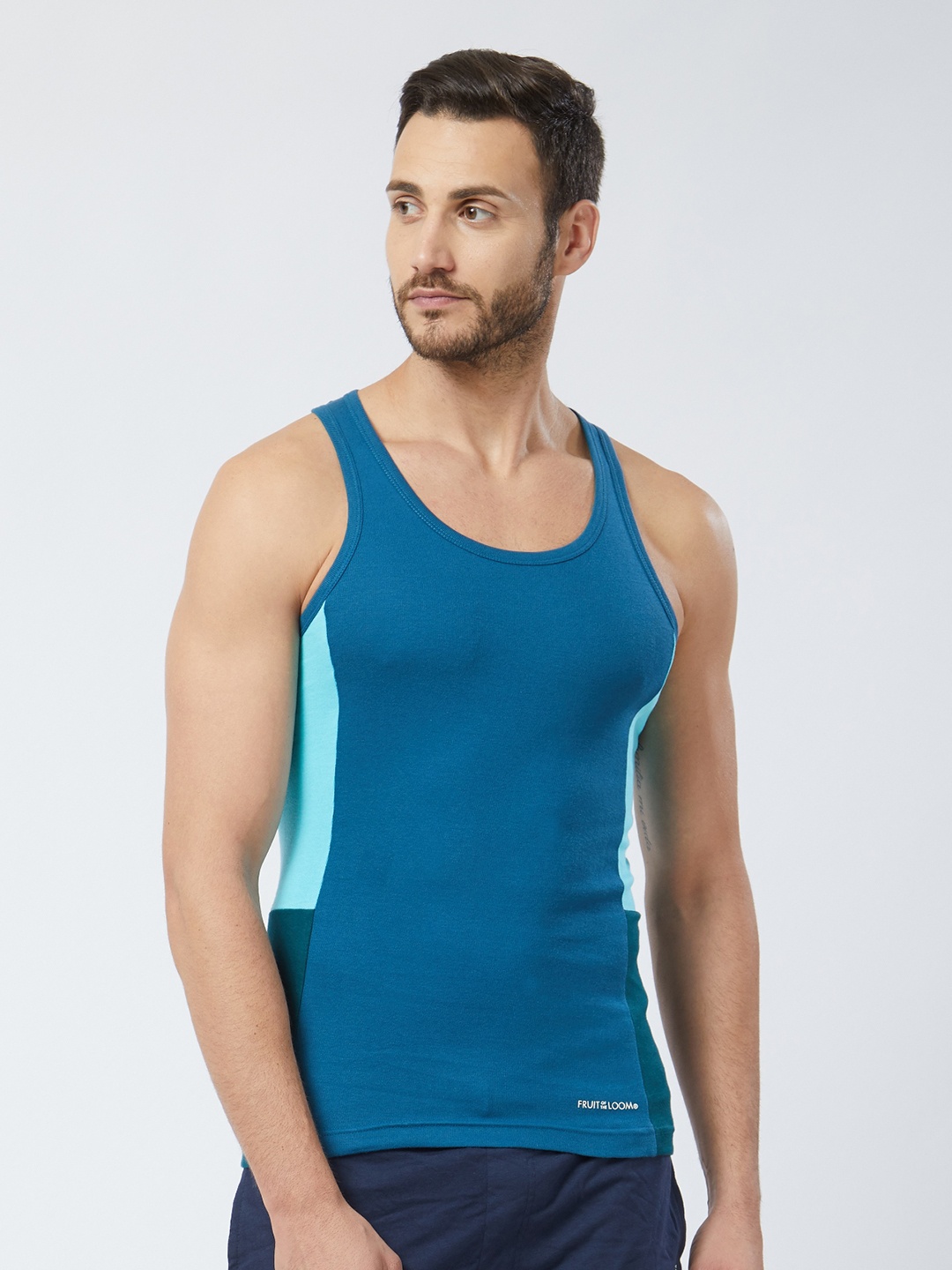

Fruit of the Loom Men Blue Intellifresh Technology Innerwear Vest MFV02-A1S2