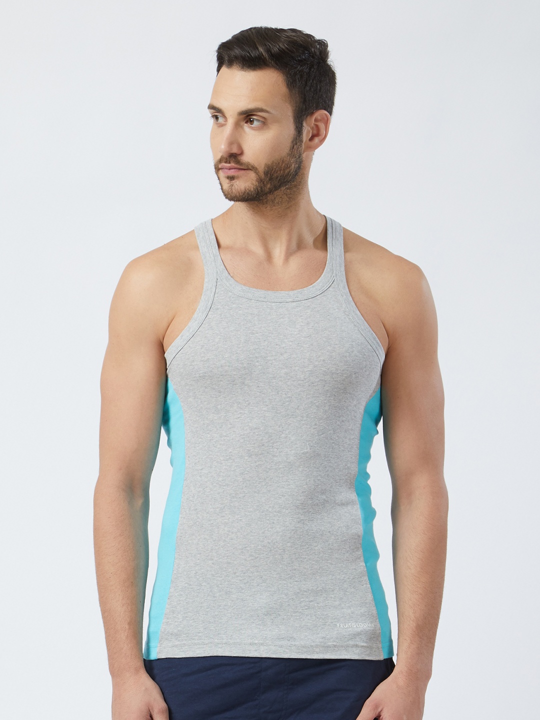 

Fruit of the Loom Men Grey Melange Intellifresh Technology Innerwear Vest MFV01-A1S1