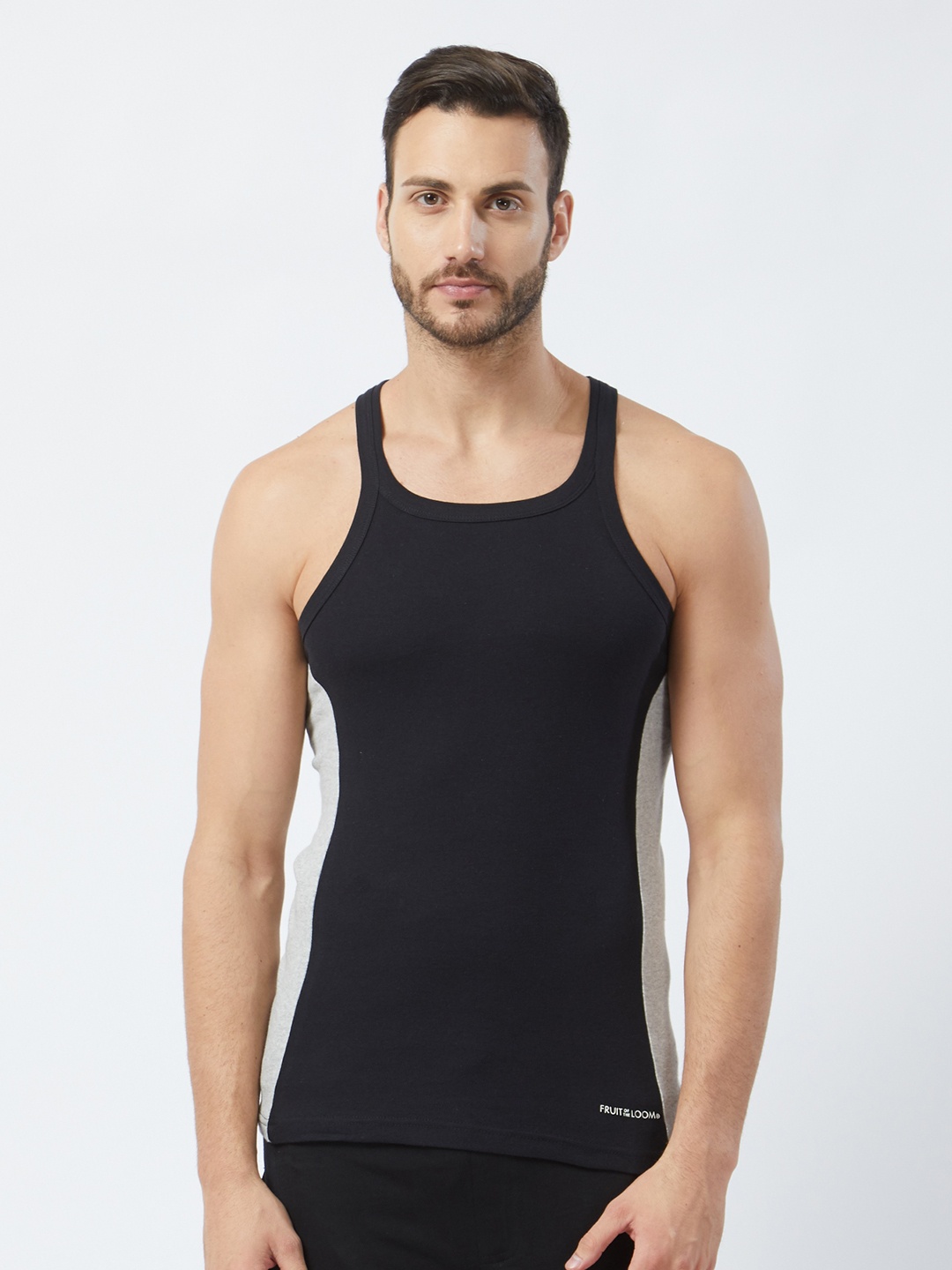 

Fruit of the Loom Men Black Intellifresh Technology Innerwear Vest MFV01-A1S2