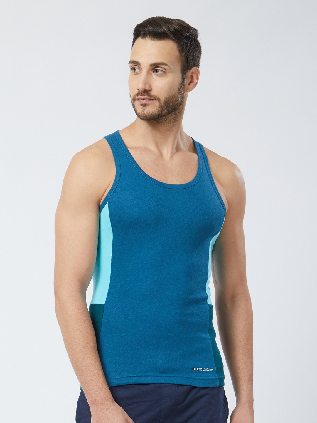 

Fruit of the Loom Men Blue Intellifresh Technology Innerwear Vest MFV02-A1S2