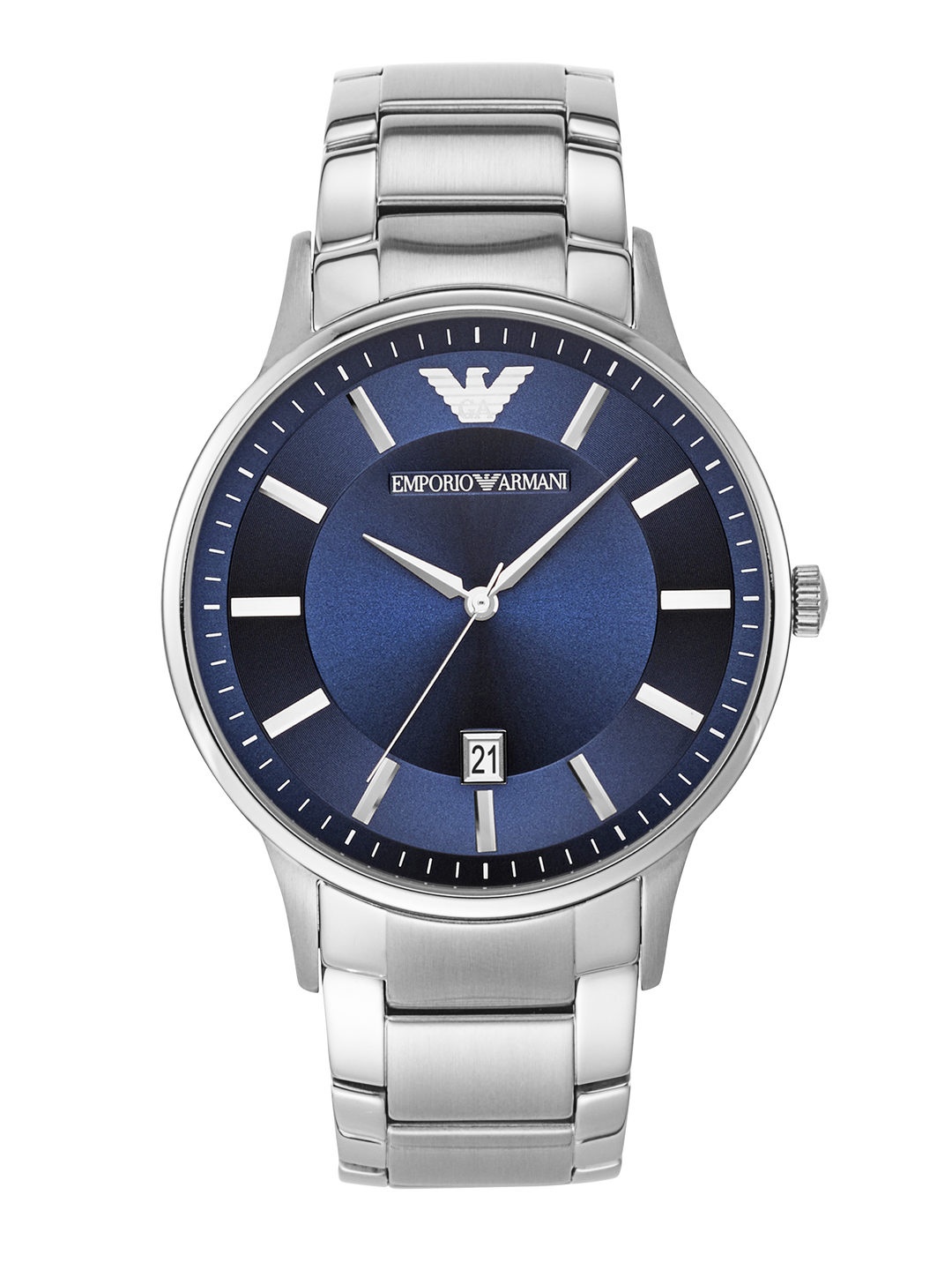 

Emporio Armani Men Blue & Silver-Toned Analogue Watch AR11180