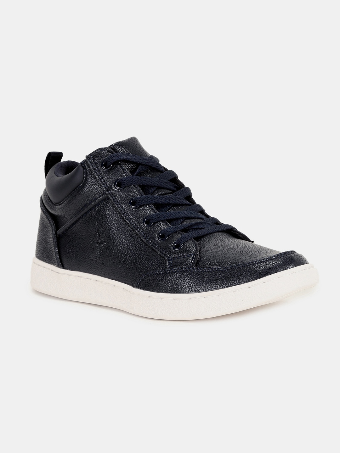 

U.S. Polo Assn. Men Navy Blue Solid Mid-Top Sneakers