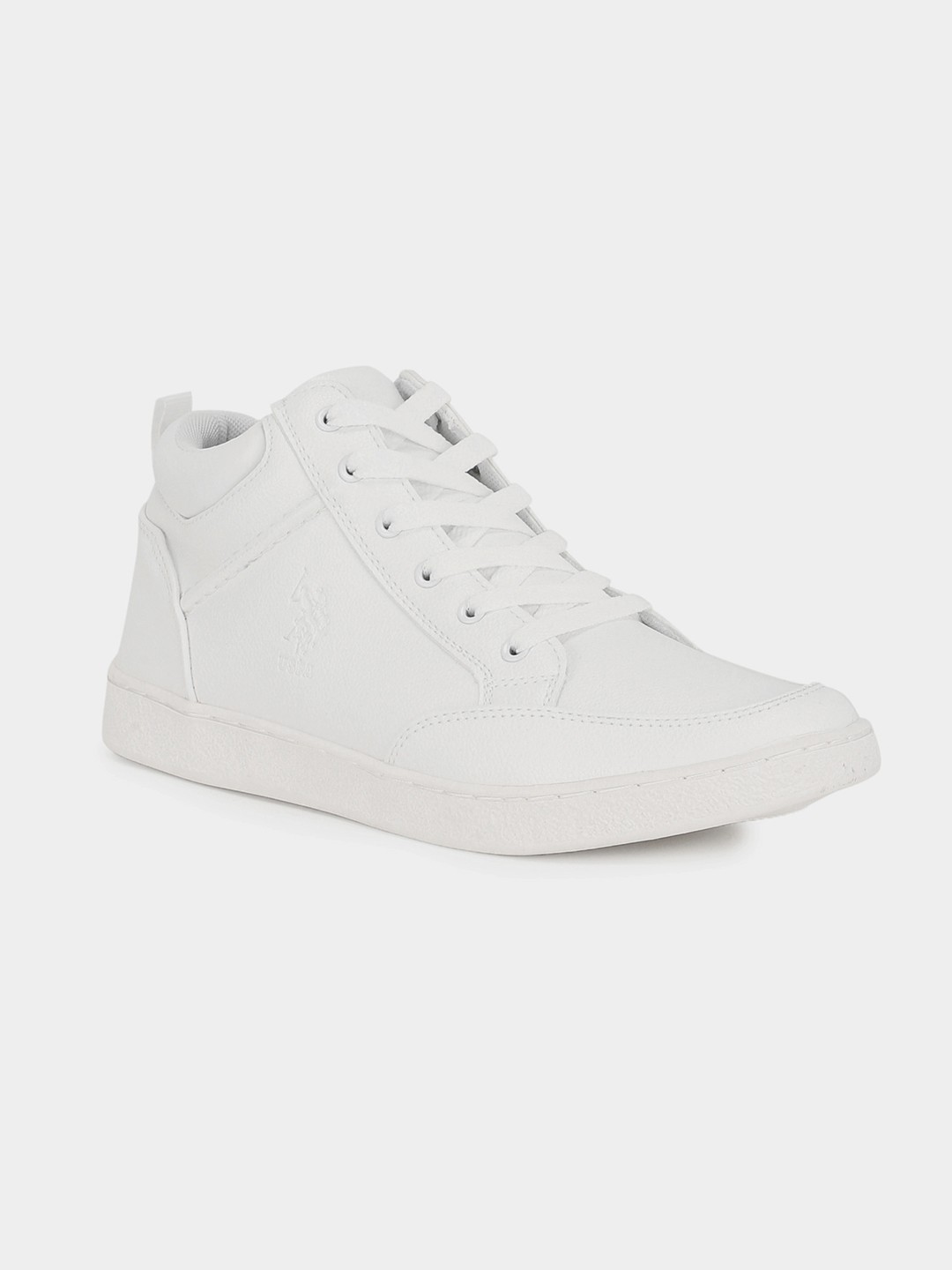 

U.S. Polo Assn. Men White Solid Mid-Top Sneakers