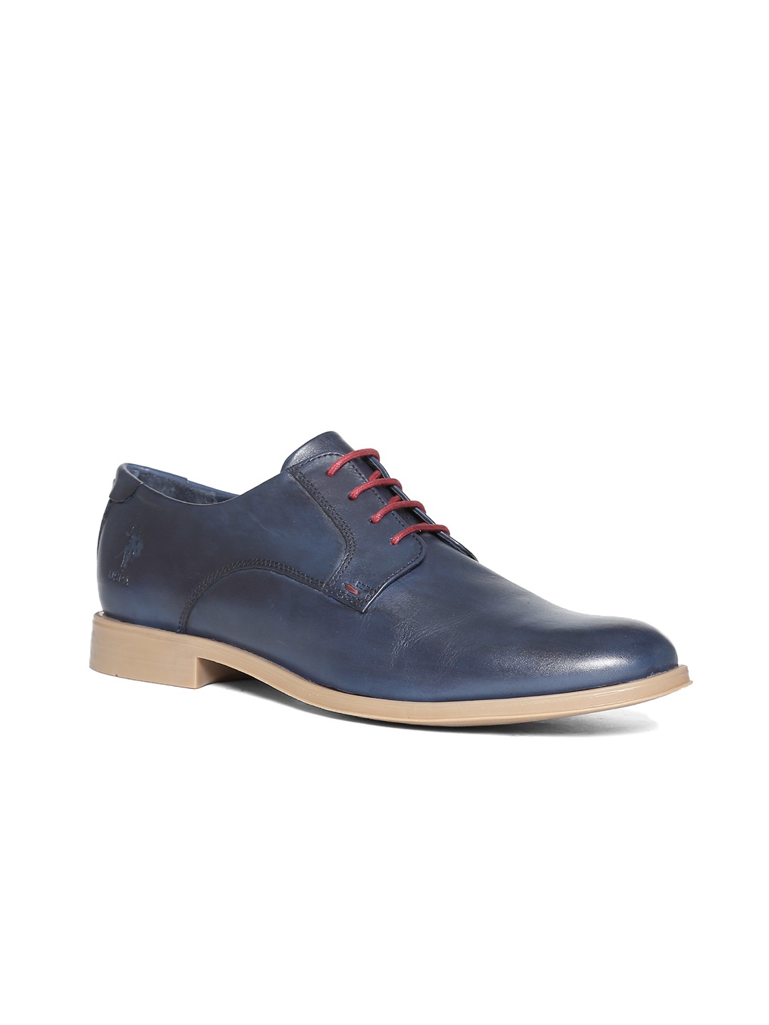 

U.S. Polo Assn. Men Navy Blue Leather Derbys