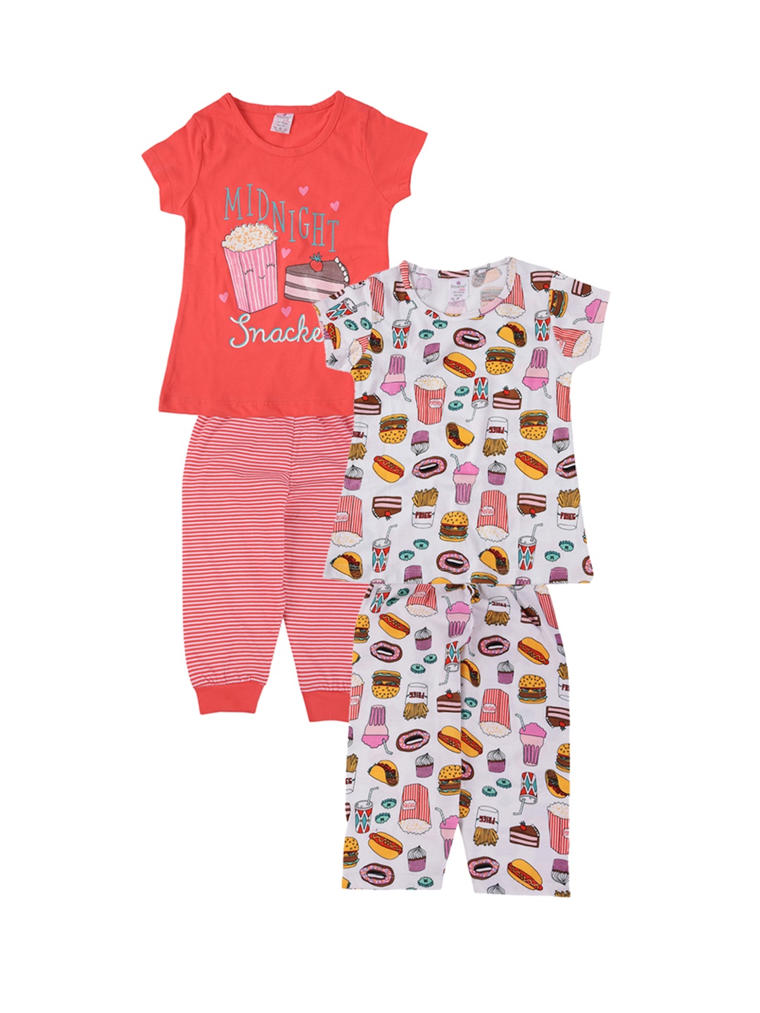 

Smarty Girls Pack of 2 Printed Night Suits, Orange