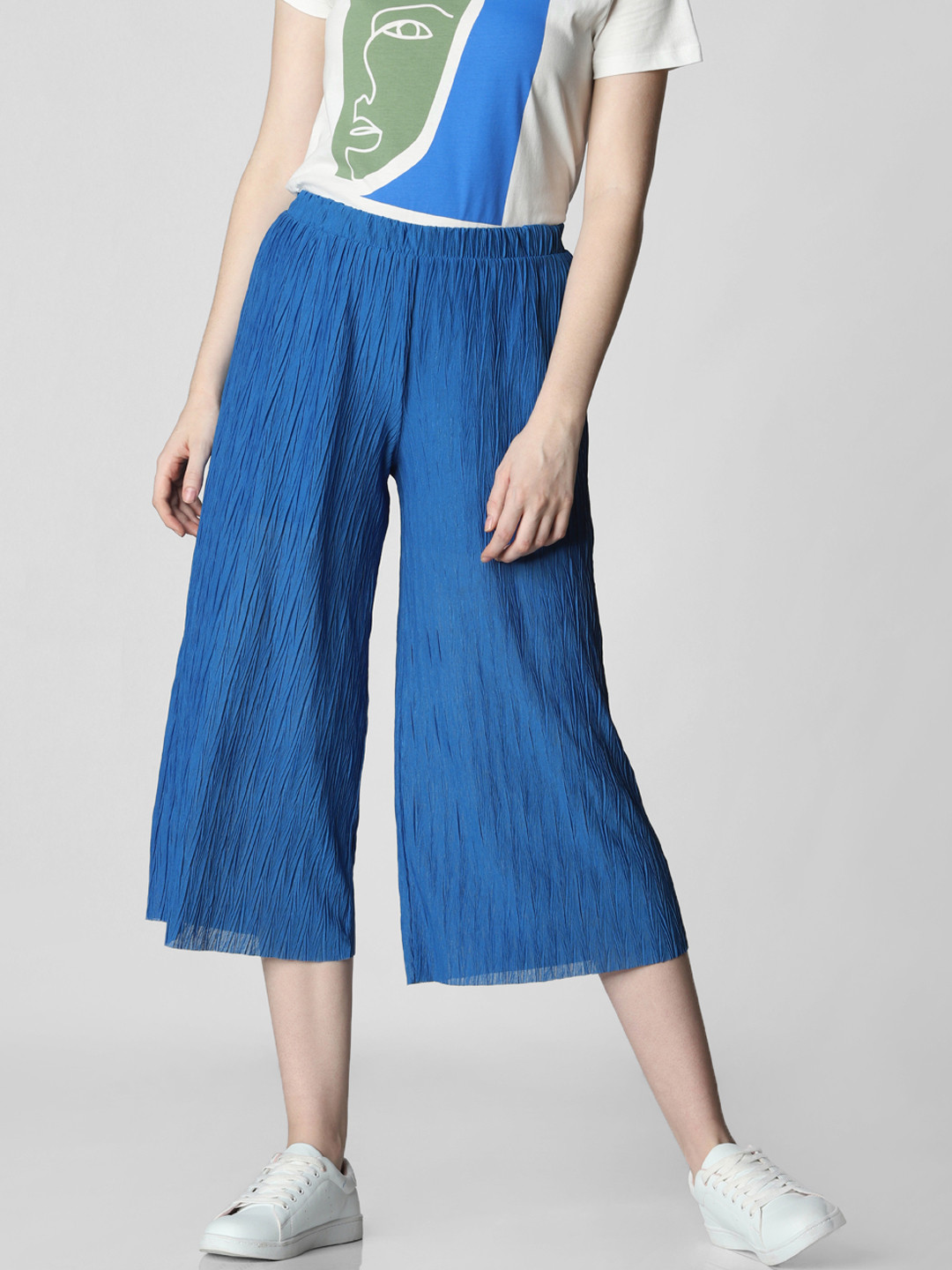 

Vero Moda Women Blue Regular Fit Solid Culottes