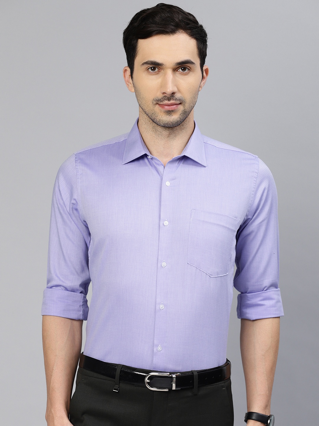 

Van Heusen Men Lavender Slim Fit Printed Formal Shirt