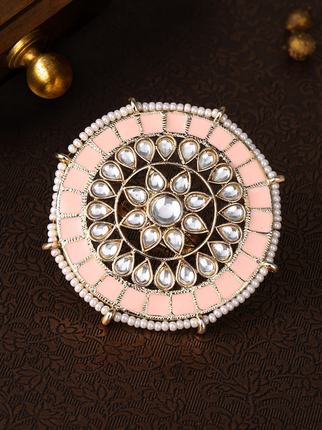

Rubans Women Gold-Plated & Enamelled Hand Painted Ring