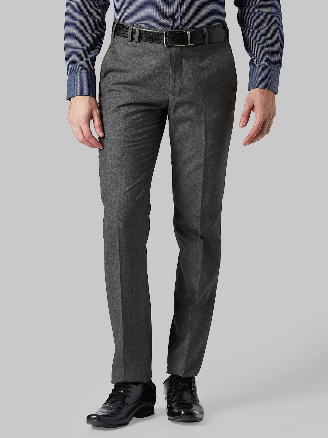 

Park Avenue Men Grey Slim Fit Solid Formal Trousers