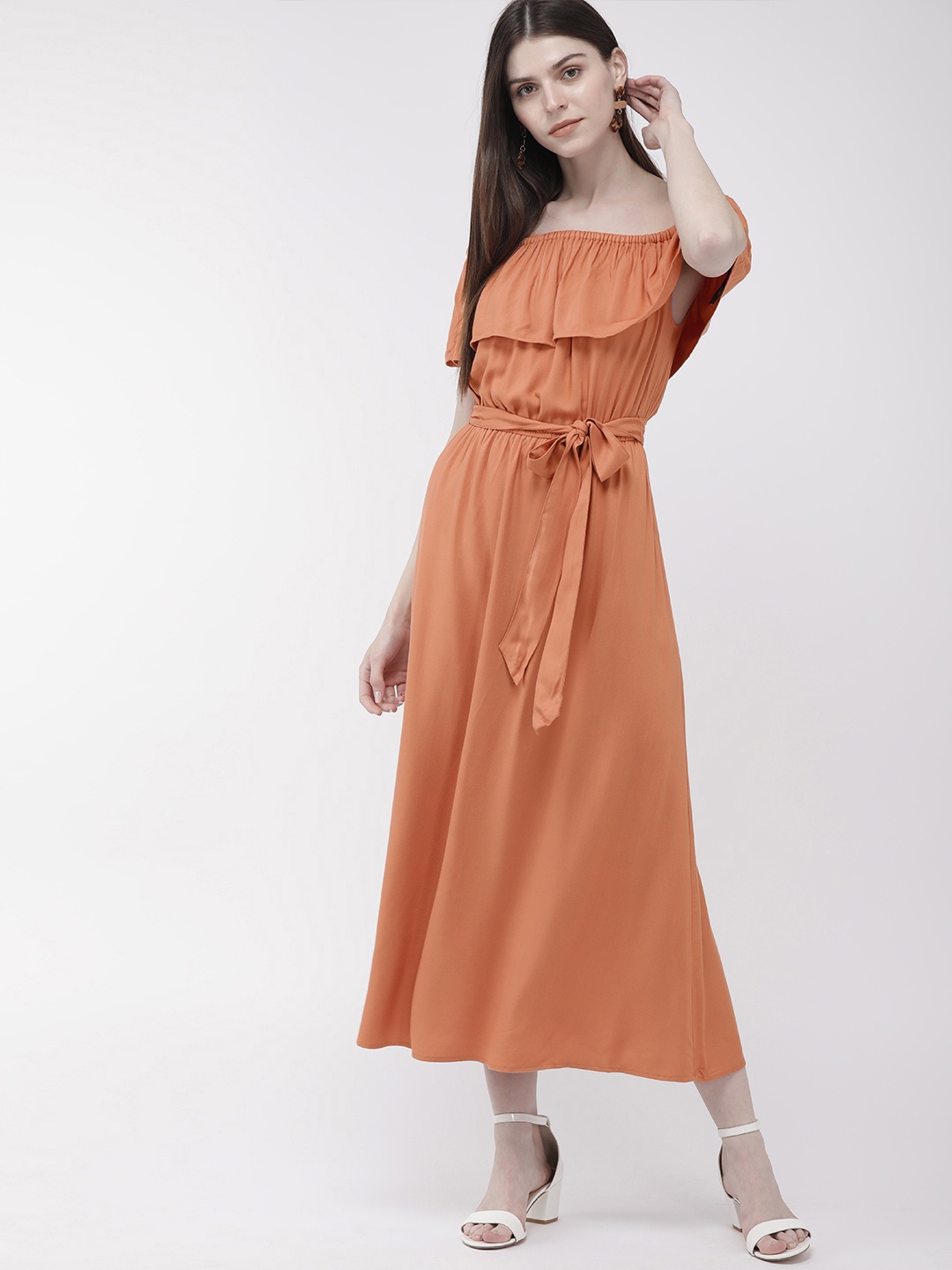 

FOREVER 21 Women Pink Solid Fit and Flare Dress