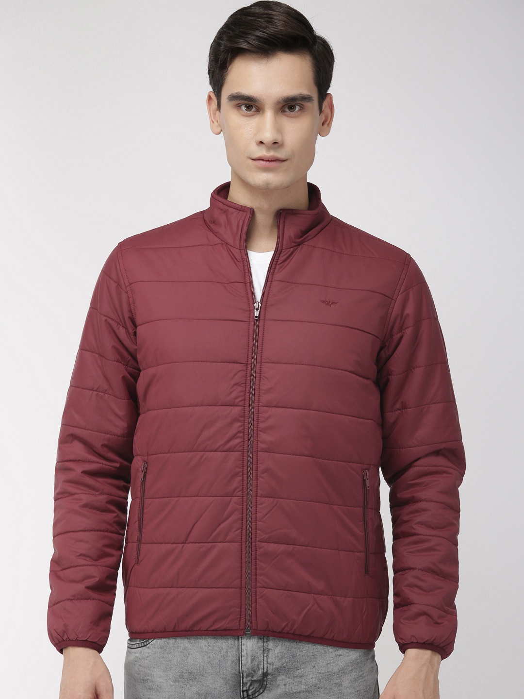 

Park Avenue Men Play Maroon Slim Fit Solid Puffer Jacket