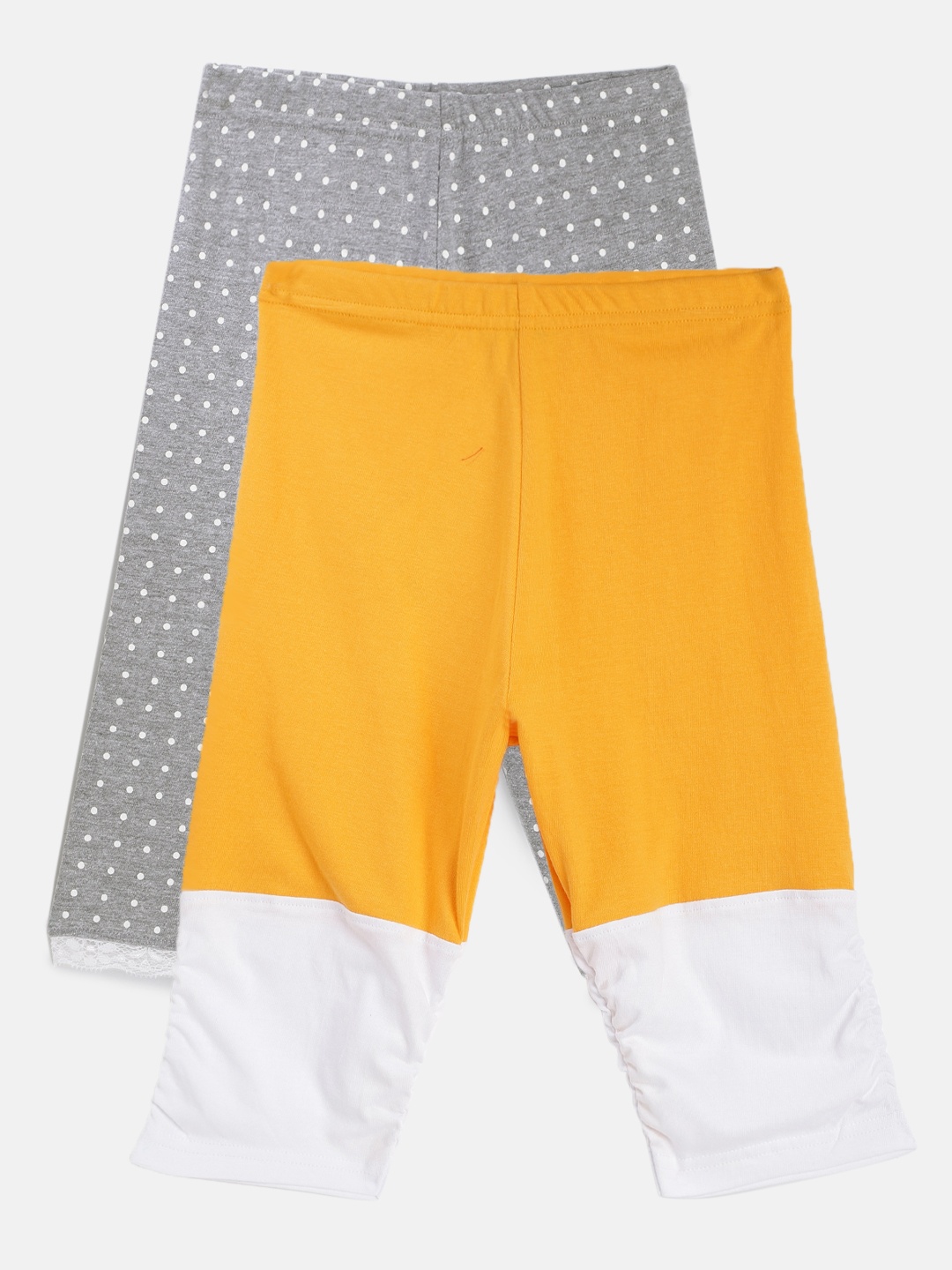 

Lil Orchids Girls Pack of 2 Regular Fit Capris, Grey