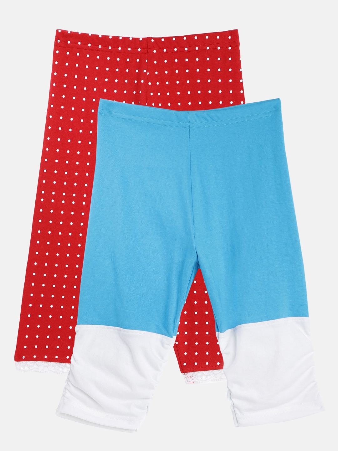 

Lil Orchids Girls Pack of 2 Regular Fit Capris, Red