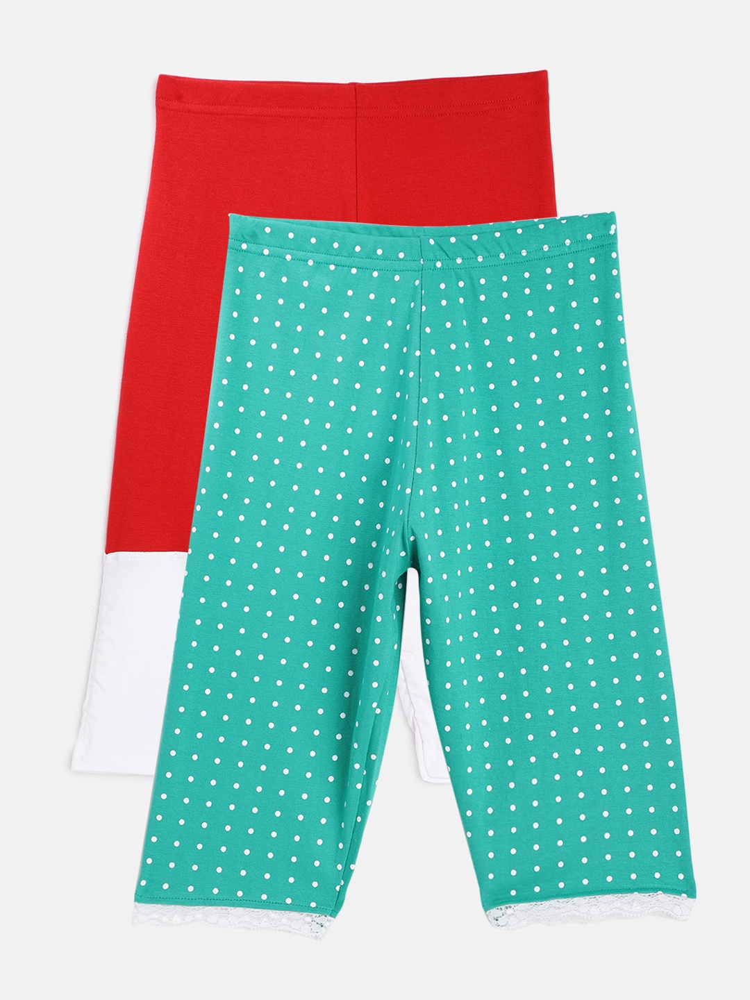 

Lil Orchids Girls Pack of 2 Regular Fit Capris, Green