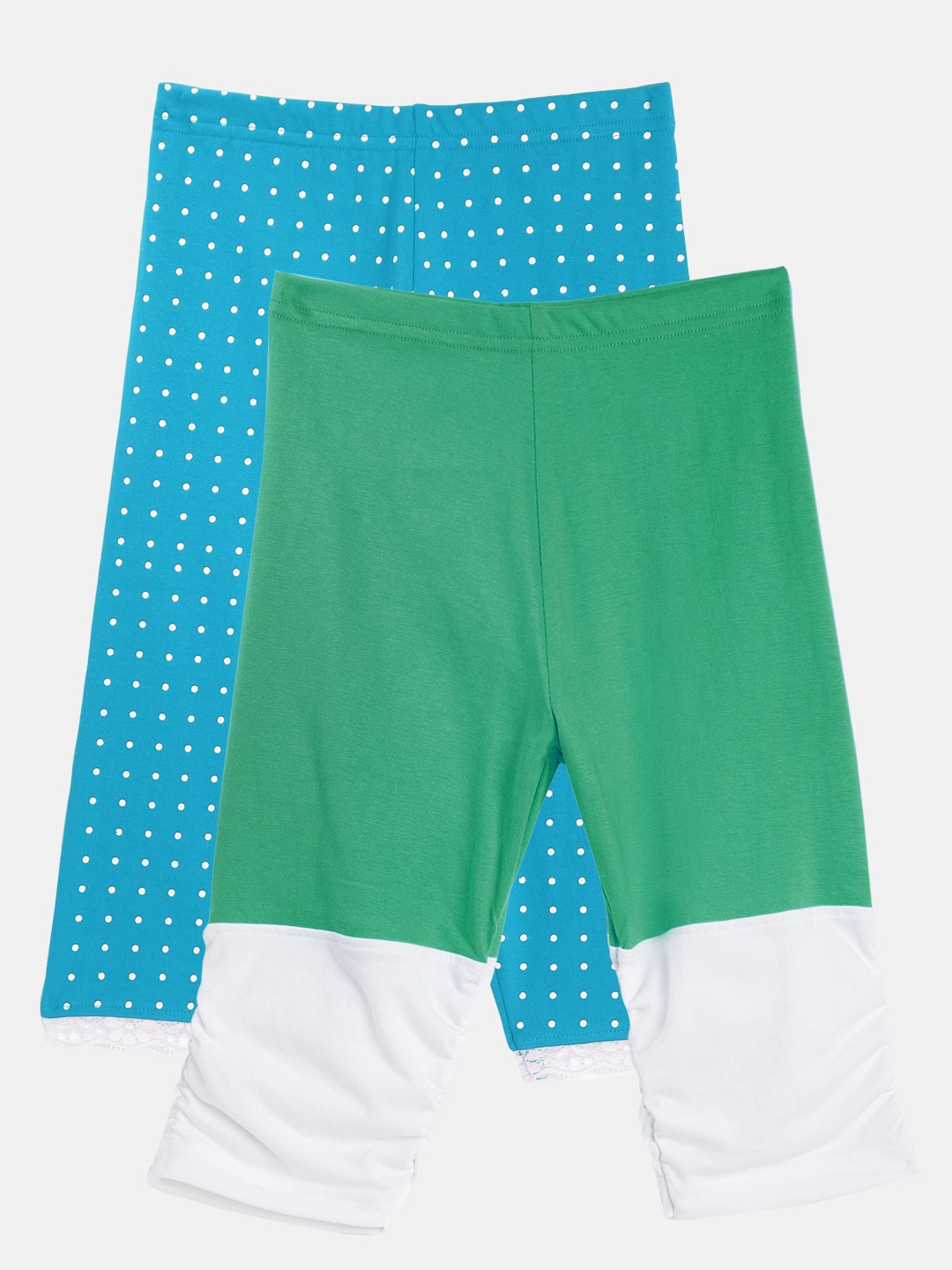 

Lil Orchids Girls Pack of 2 Regular Fit Capris, Blue