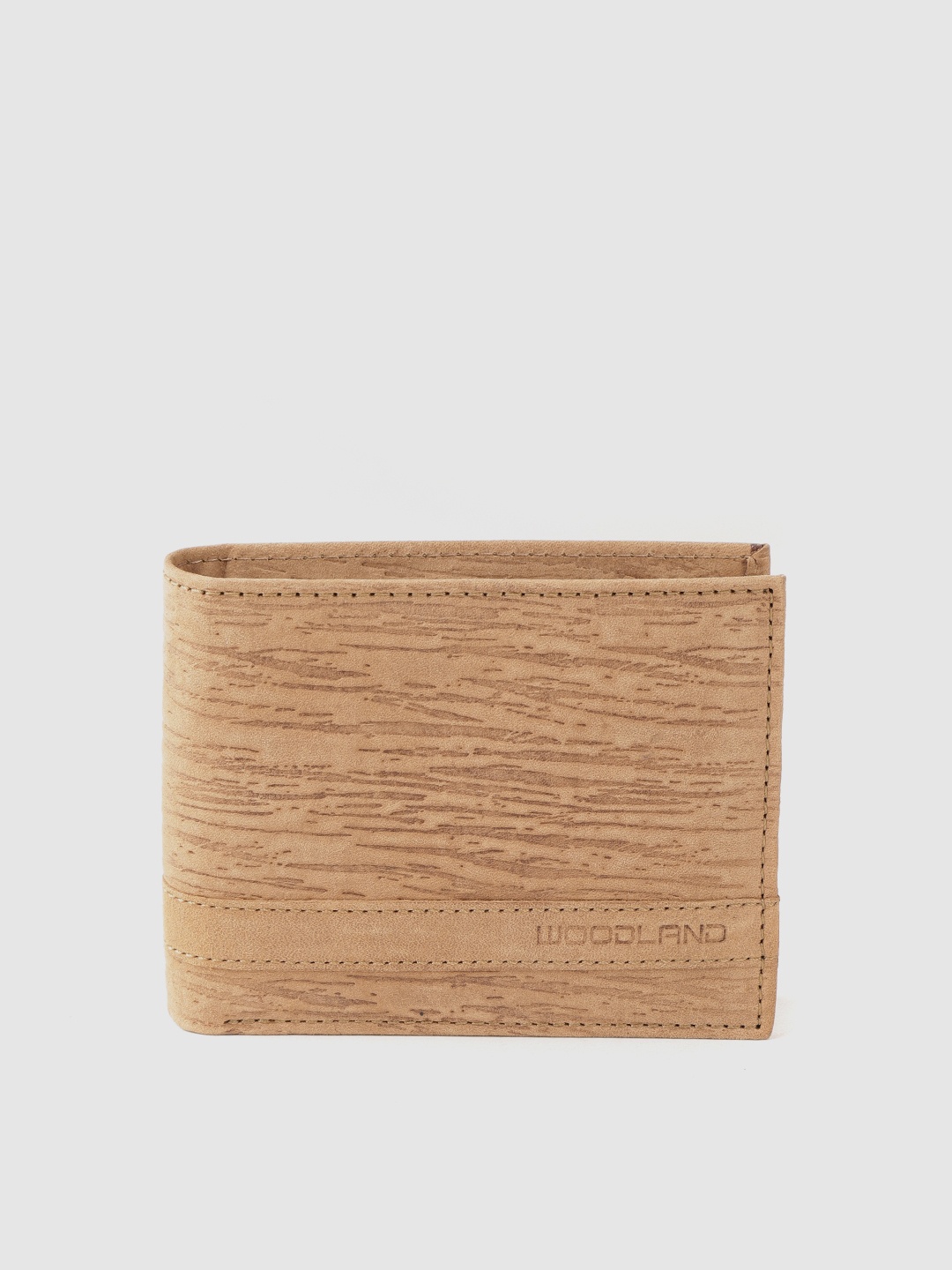

Woodland Men Camel Brown Leather Textured Two Fold Wallet