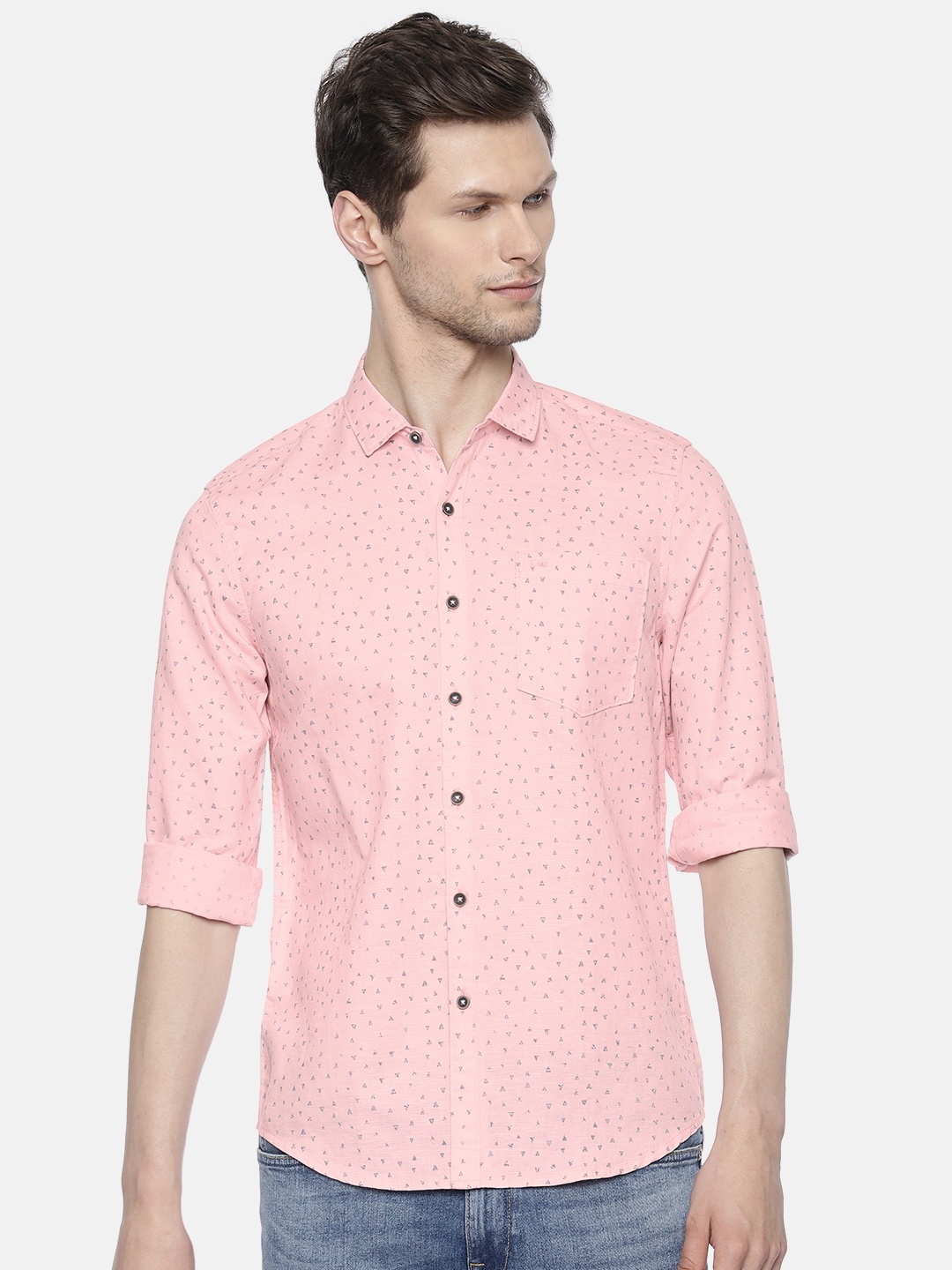 

Lee Men Pink Slim Fit Printed Casual Shirt