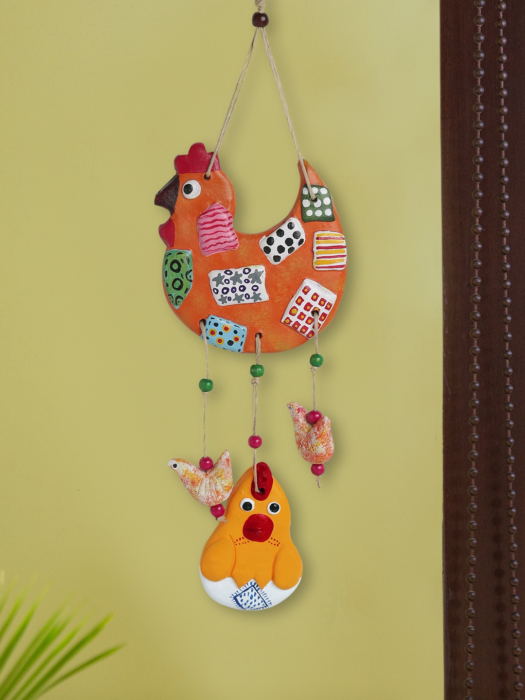 

ExclusiveLane Hen & Chicks Shaped Terracotta Wall Hanging, Orange