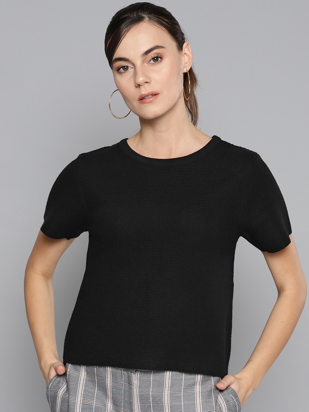 

STREET 9 Women Black Solid Sweater