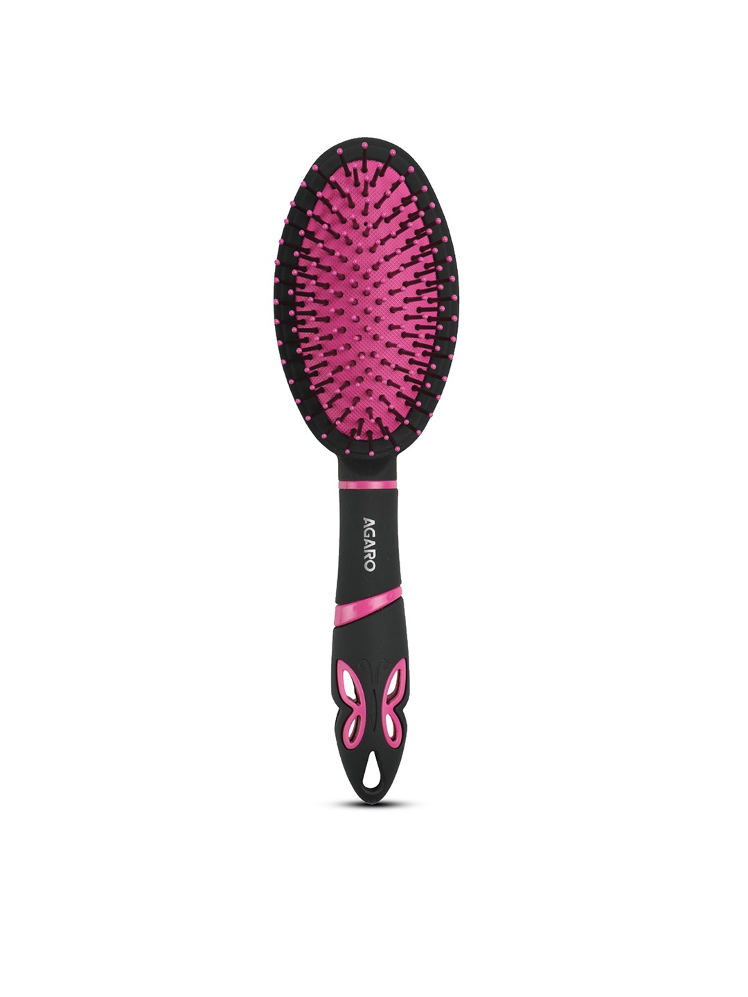 

Agaro Delight Cushion Hair Brush for Detangling Straightening - Black & Pink