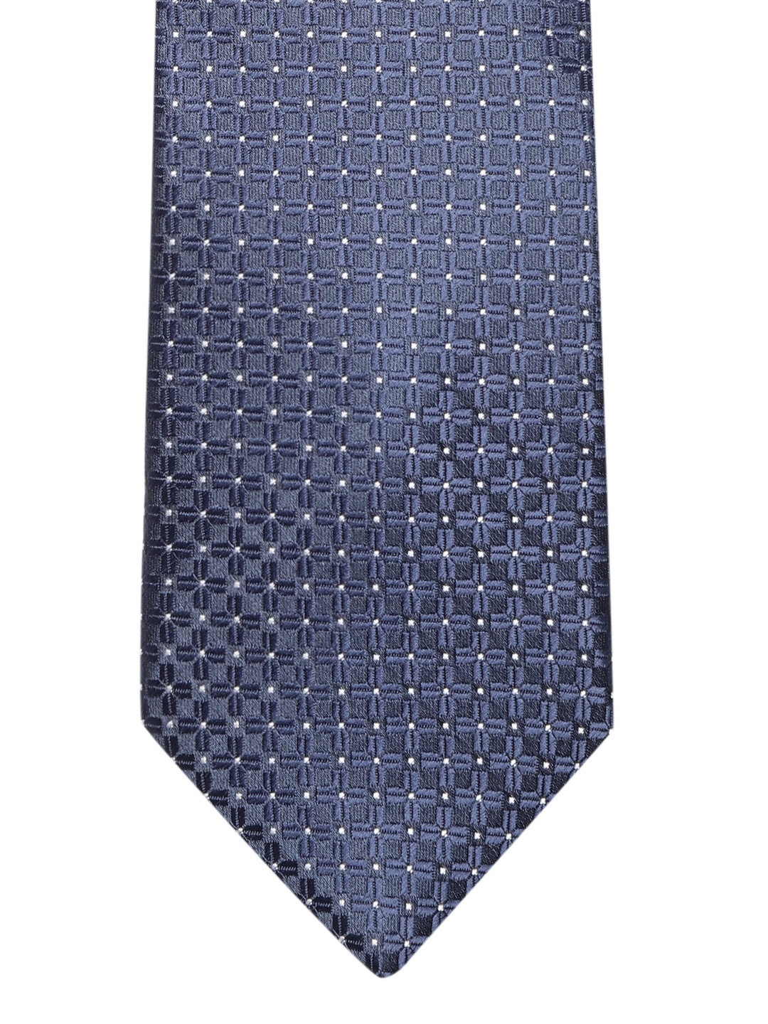 

Lino Perros Navy Blue & White Woven Design Broad Tie