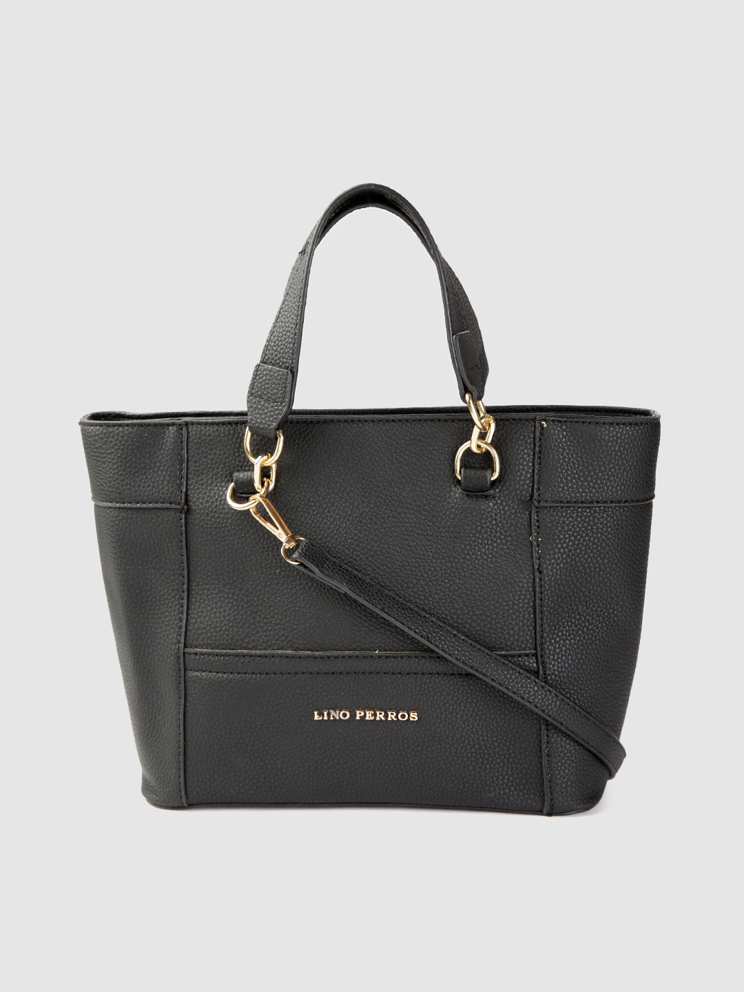 

Lino Perros Black Solid Handheld Bag