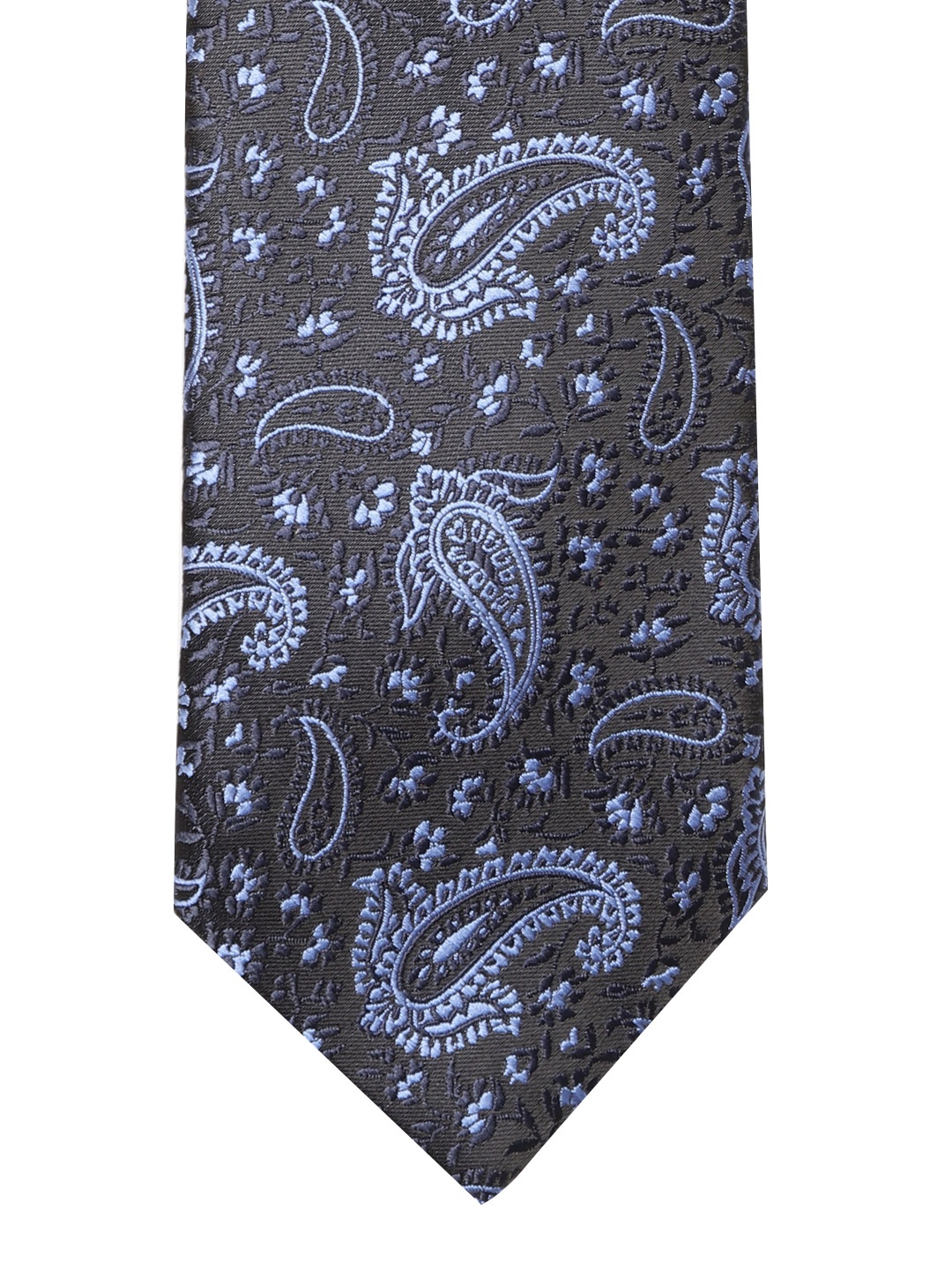 

Lino Perros Blue & Black Paisley Pattern Broad Tie