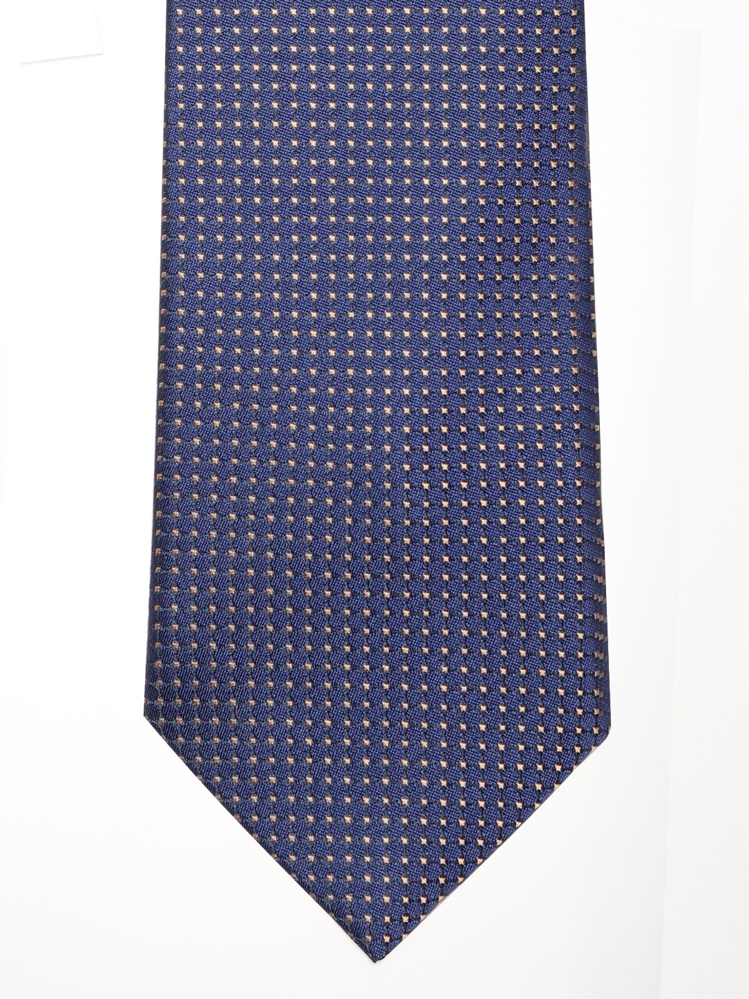 

Lino Perros Navy & Off-White Woven Design Broad Tie, Navy blue