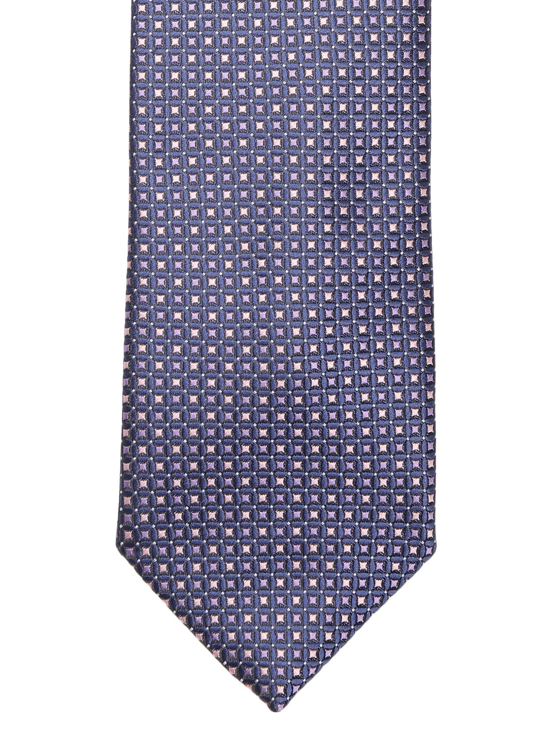 

Lino Perros Navy & Purple Woven Design Broad Tie, Navy blue