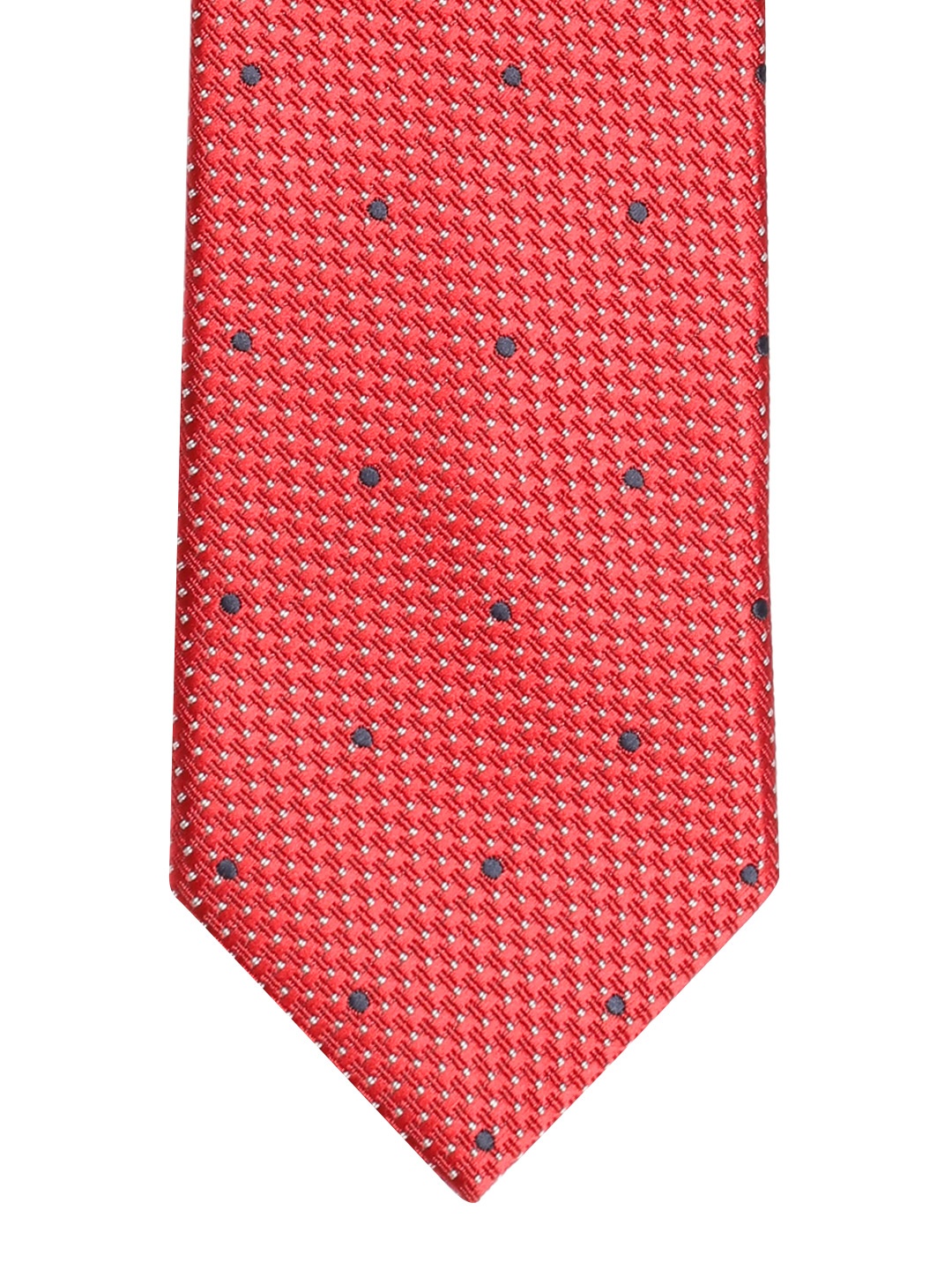 

Lino Perros Red & Navy Blue Woven Design Broad Tie