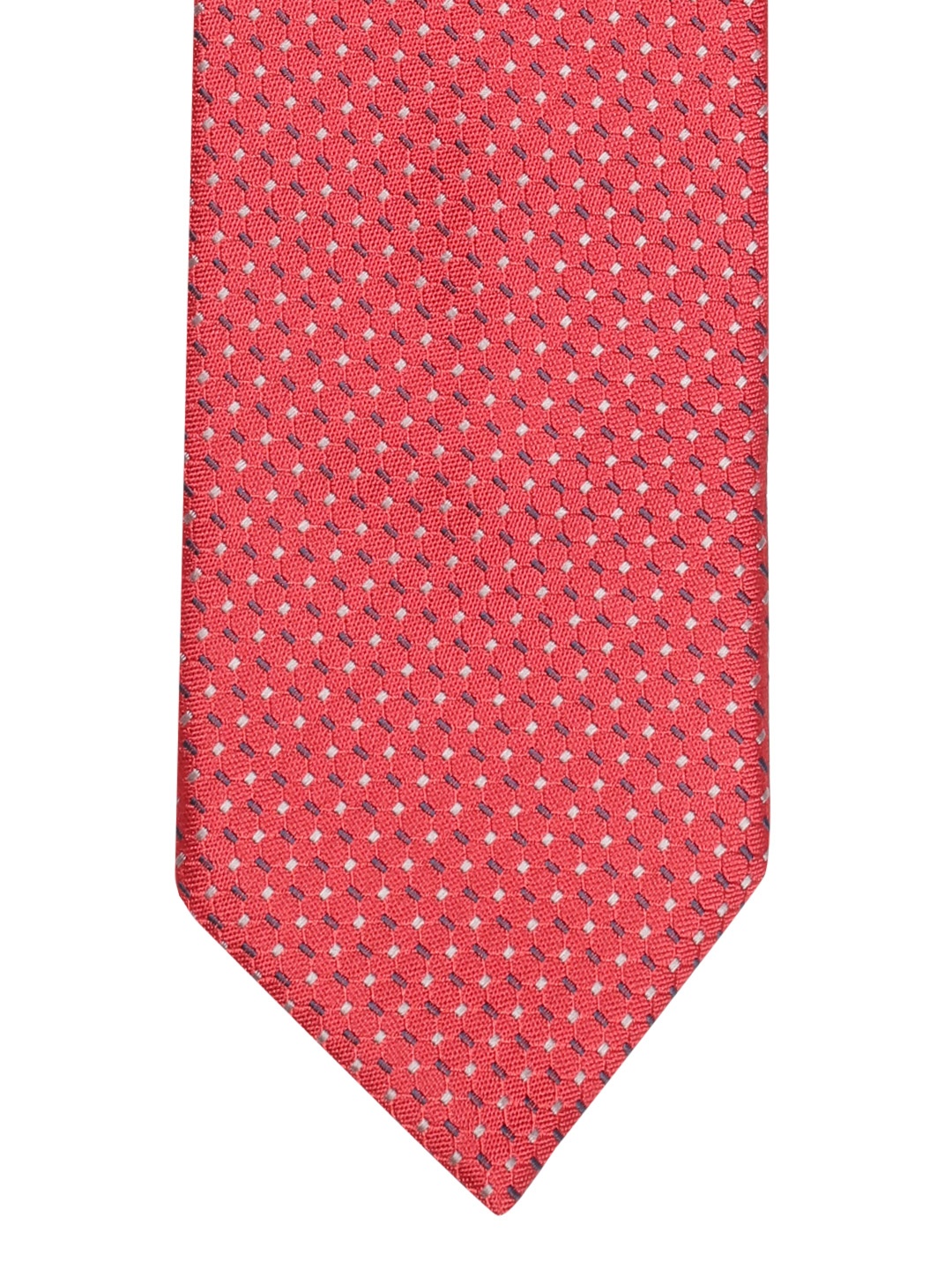 

Lino Perros Red & Navy Blue Striped Broad Tie