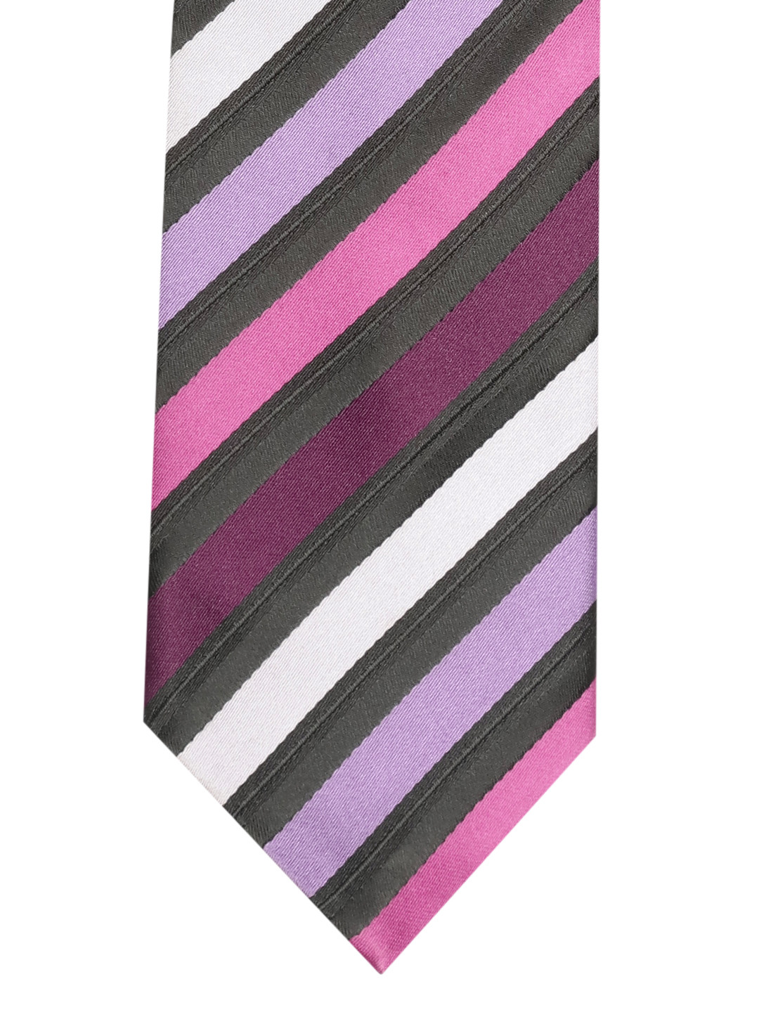 

Lino Perros Purple & Black Striped Broad Tie