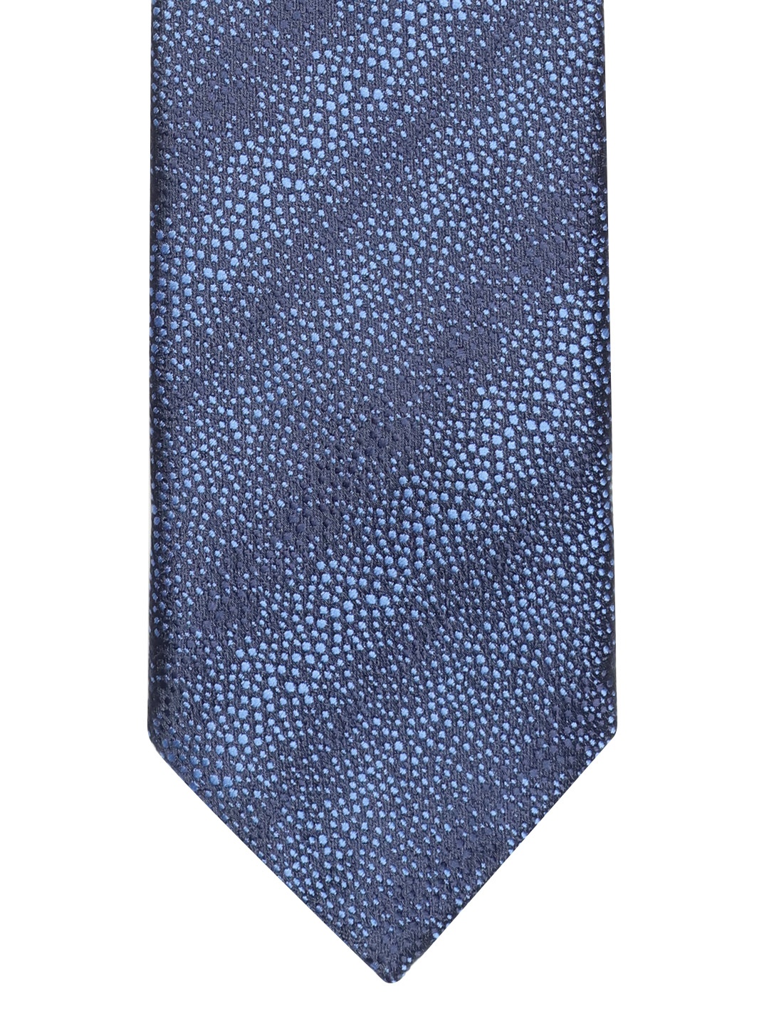 

Lino Perros Blue Woven Design Broad Tie with Striped Detail