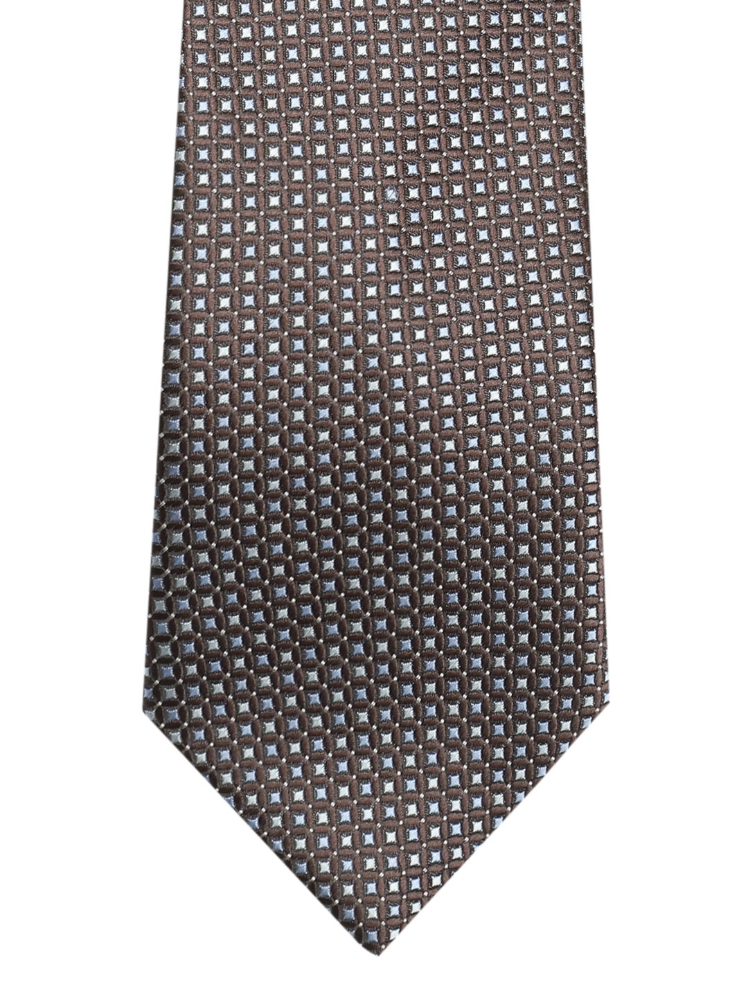 

Lino Perros Coffee Brown & Blue Woven Design Broad Tie