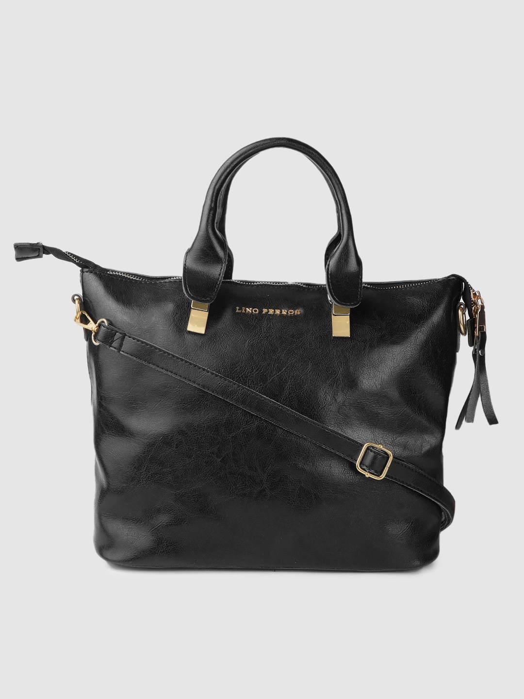 

Lino Perros Black Solid Handheld Bag