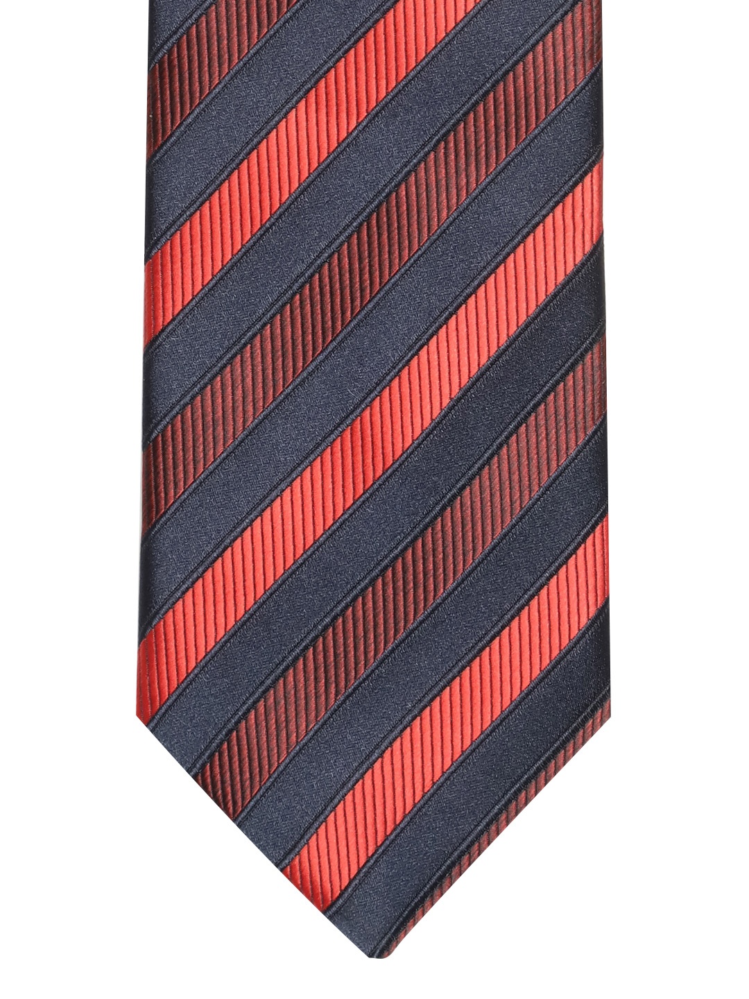 

Lino Perros Red & Navy Blue Striped Broad Tie