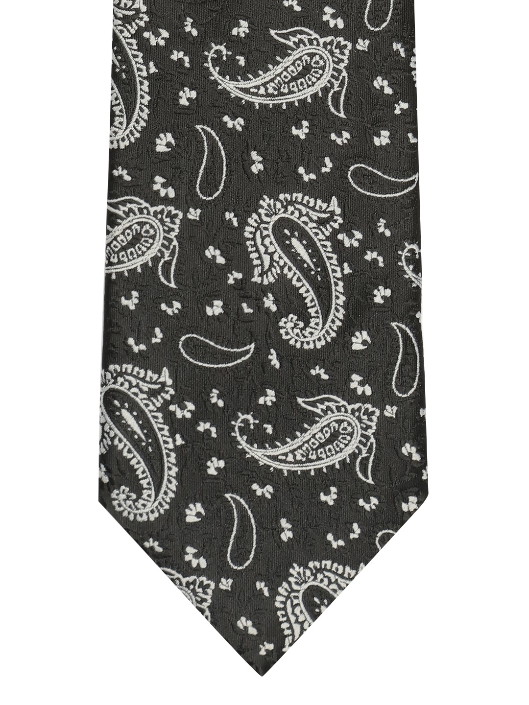

Lino Perros Black & White Paisley Pattern Broad Tie