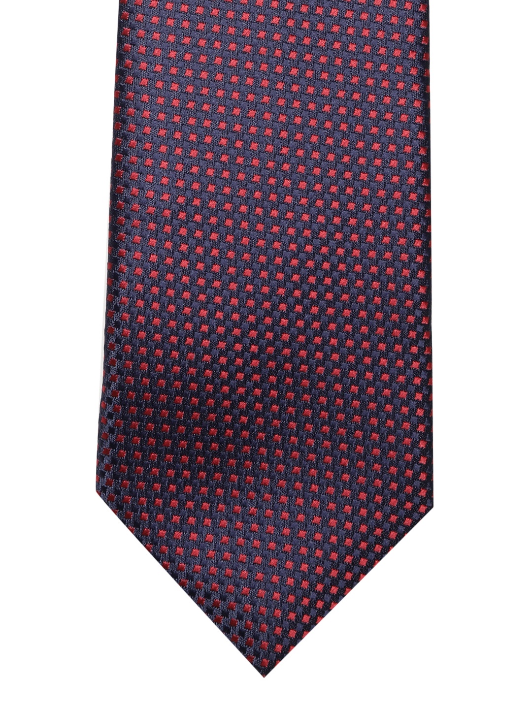 

Lino Perros Navy Blue & Red Woven Design Broad Tie