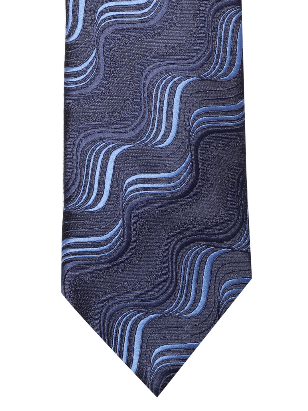 

Lino Perros Navy Blue Woven Design Broad Tie