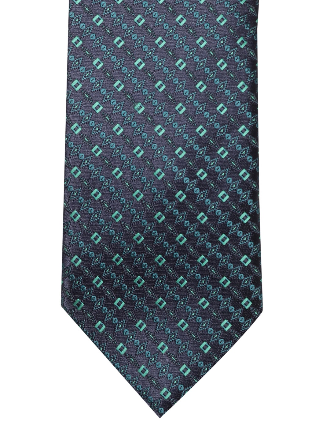 

Lino Perros Navy Blue & Green Woven Design Broad Tie