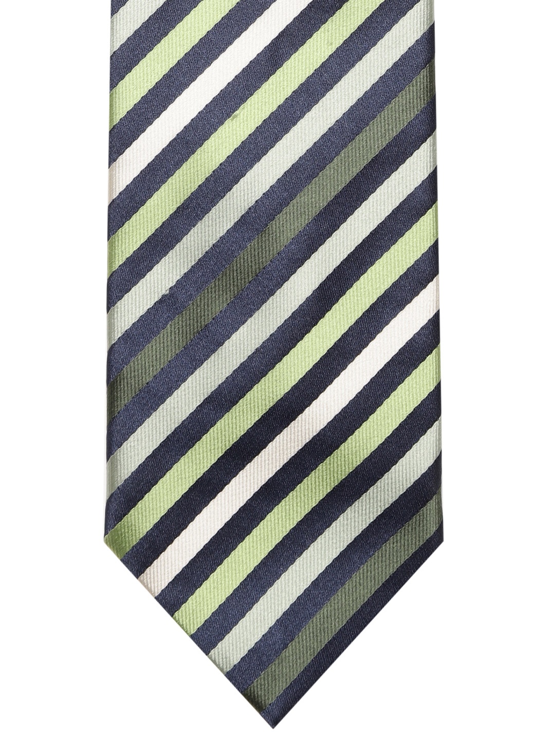 

Lino Perros Green & Navy Blue Striped Broad Tie
