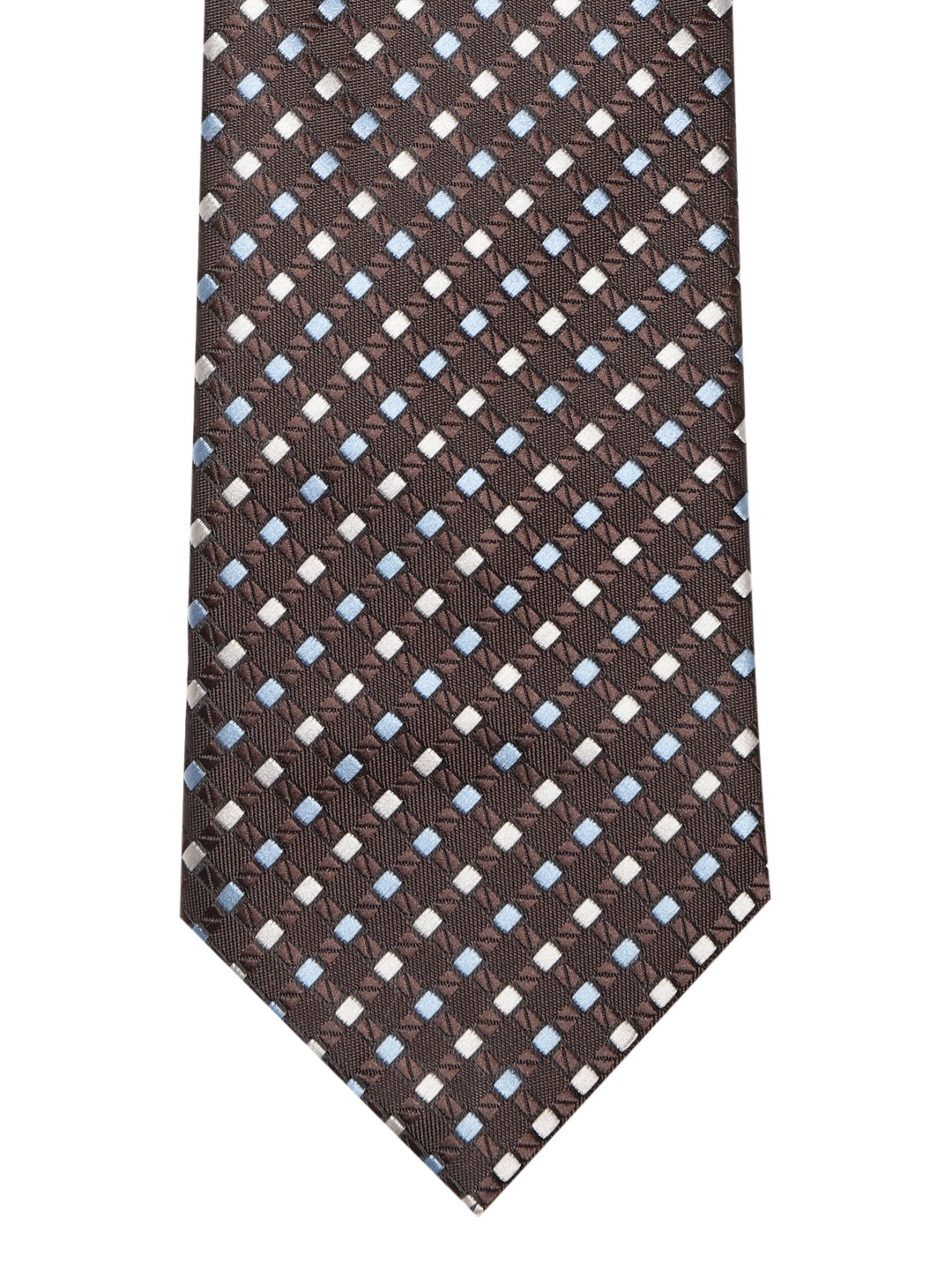 

Lino Perros Coffee Brown & Blue Woven Design Broad Tie