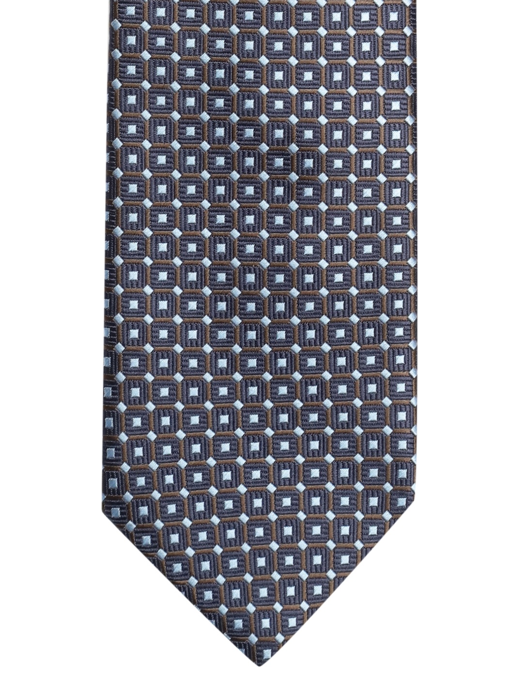 

Lino Perros Navy Blue & Brown Woven Design Broad Tie