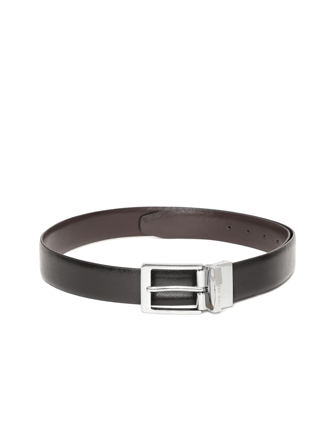 

Lino Perros Men Black & Coffee Brown Solid Reversible Leather Belt