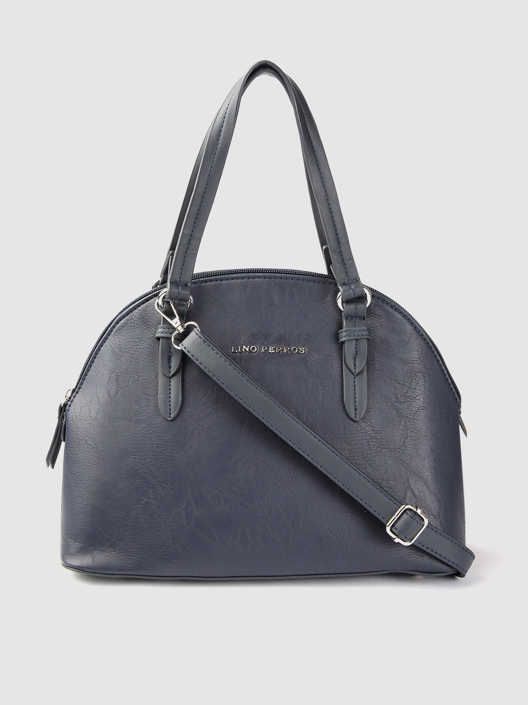 

Lino Perros Navy Blue Solid Handheld Bag
