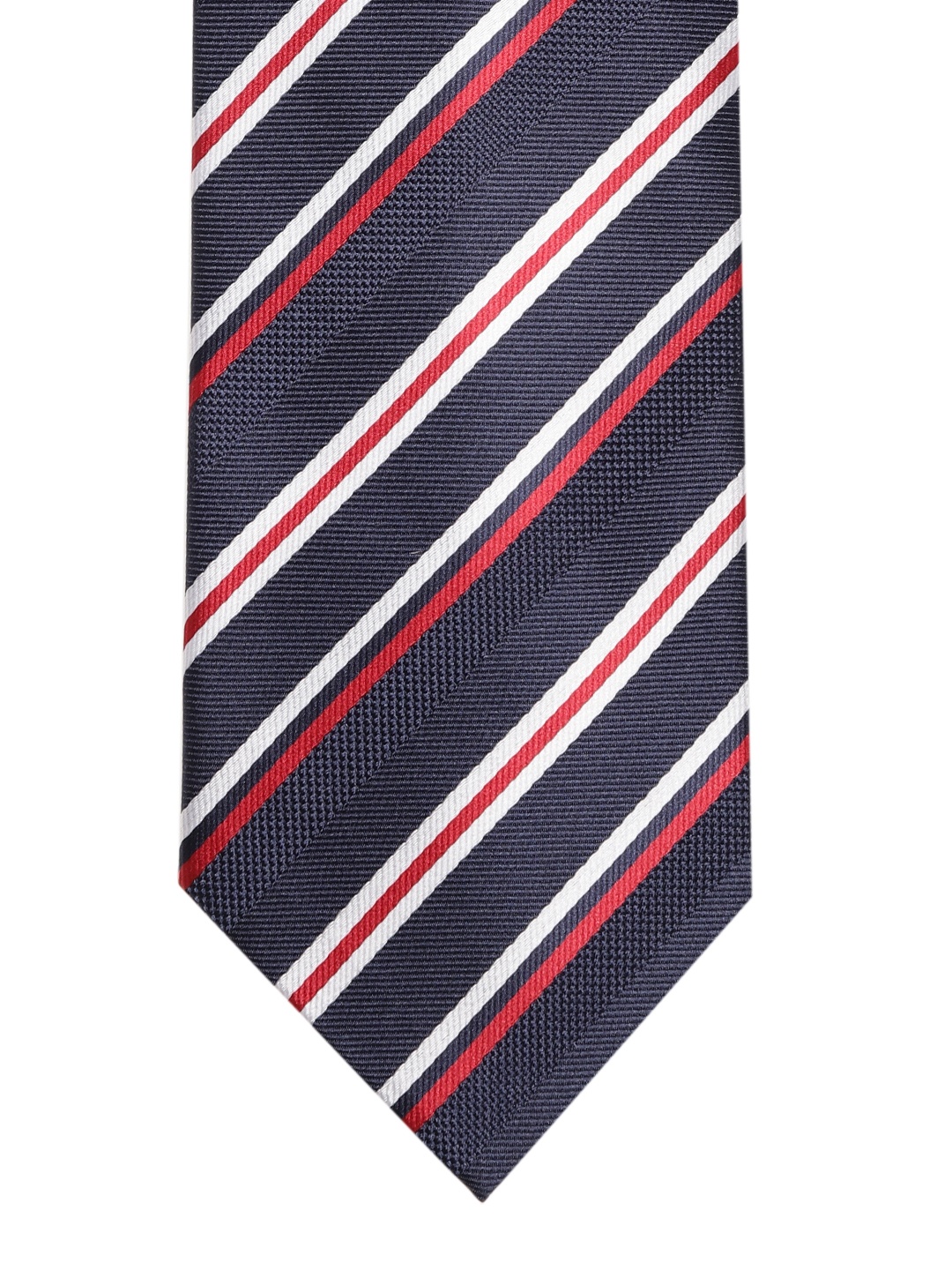 

Lino Perros Navy Blue & White Striped Broad Tie