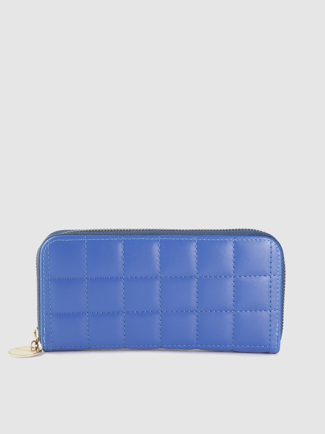 

Lino Perros Women Blue Quilted Zip Around Wallet