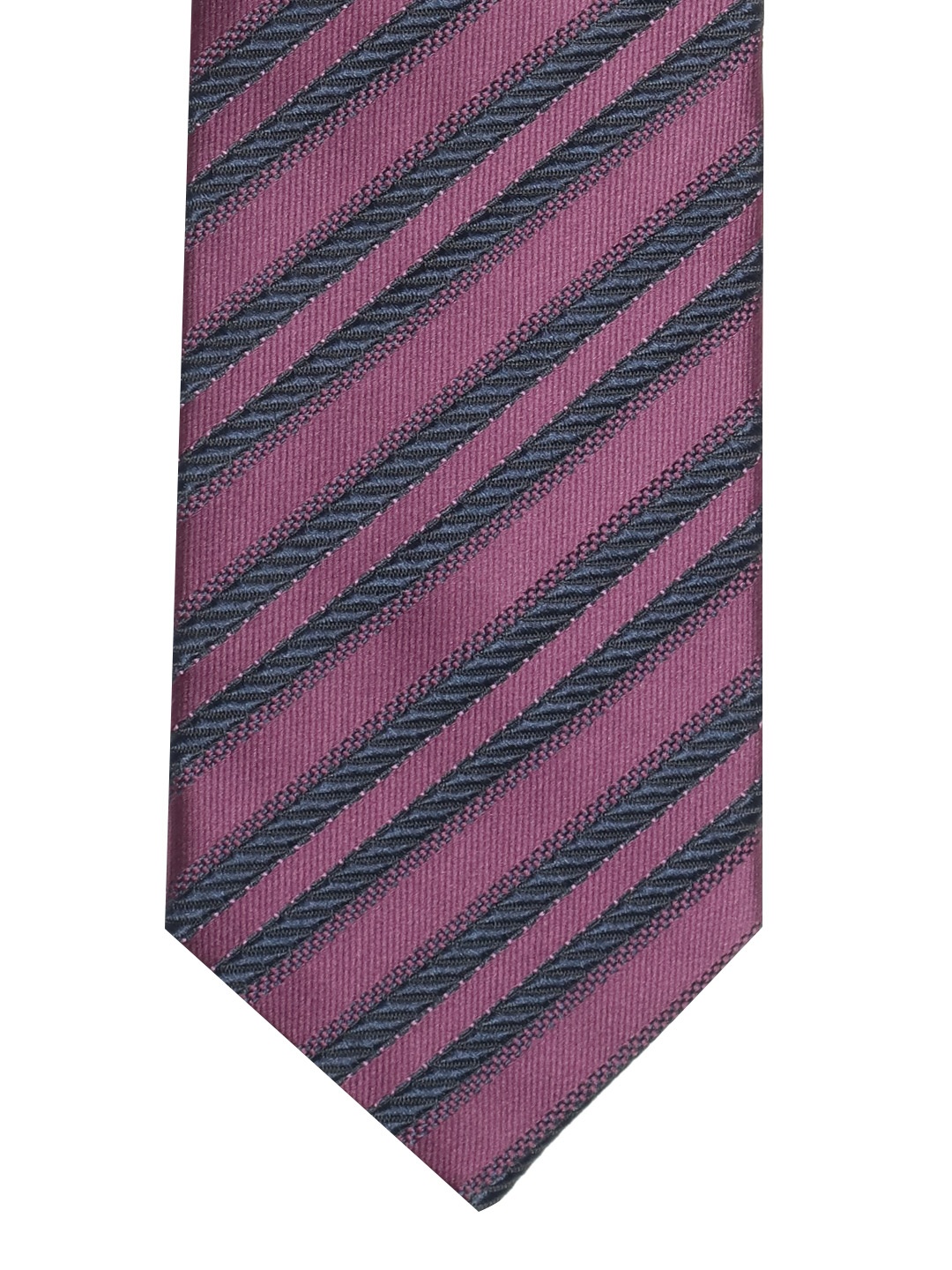 

Lino Perros Purple & Navy Blue Striped Broad Tie